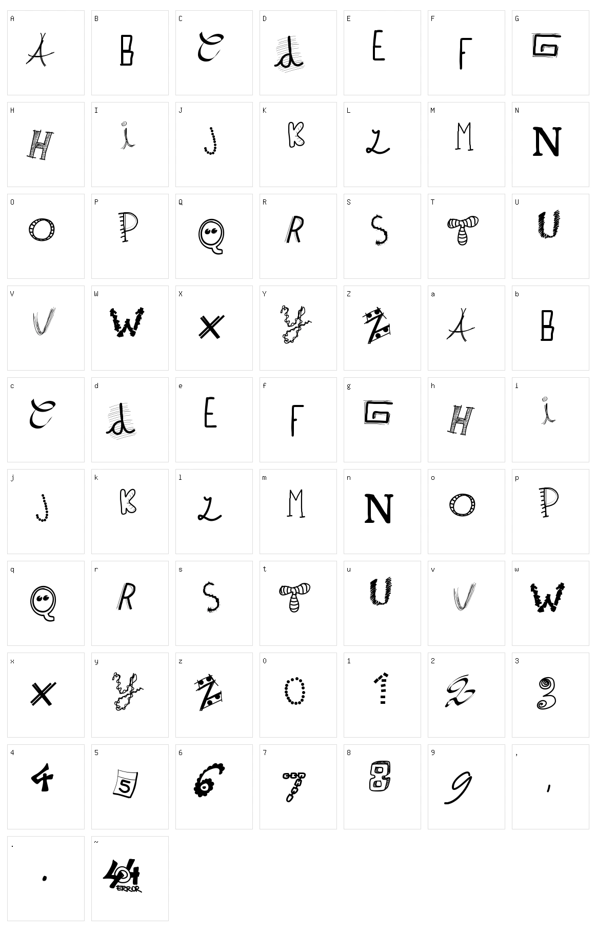 PW Patchwrks Character Set