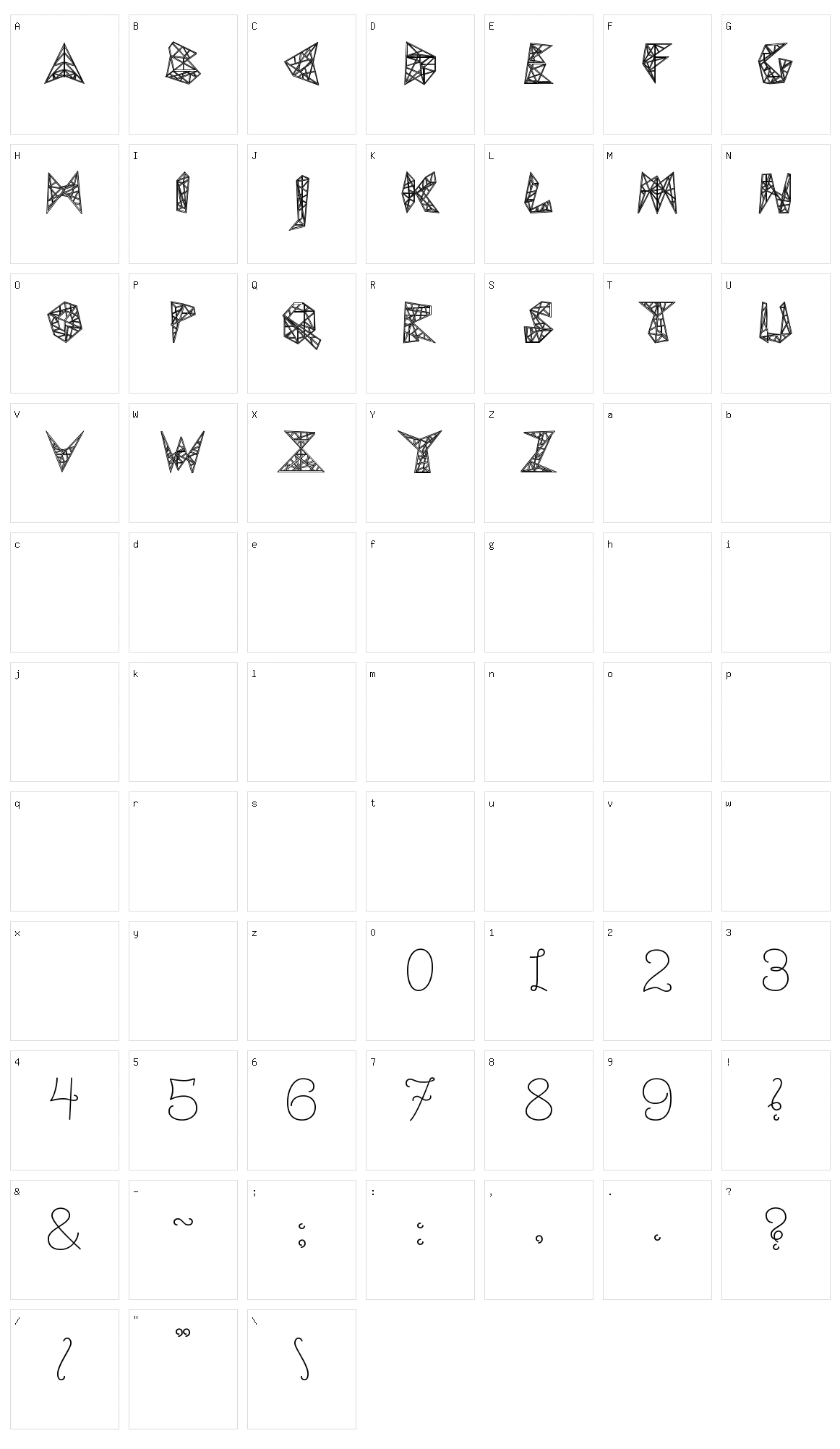 Pylon Character Set