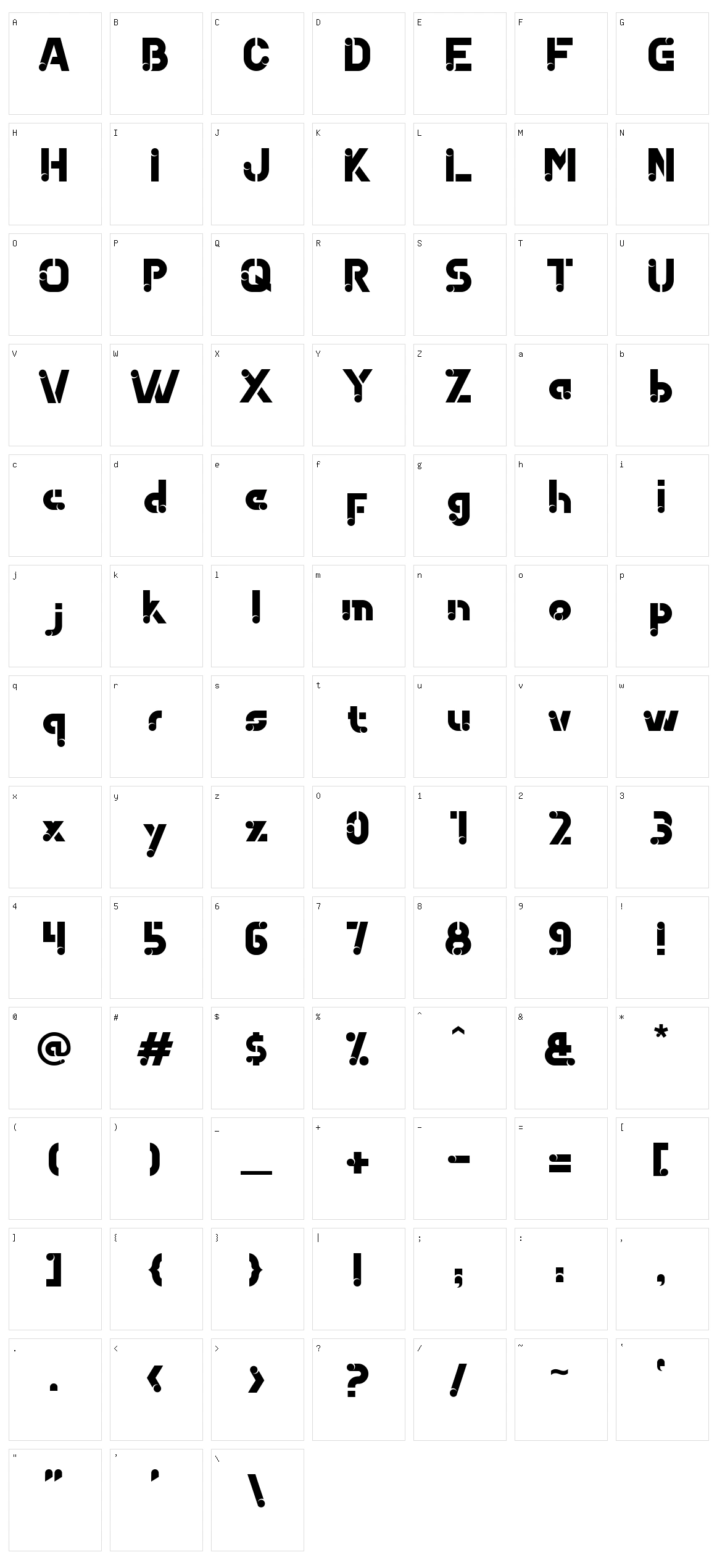 Qoubizza Character Set
