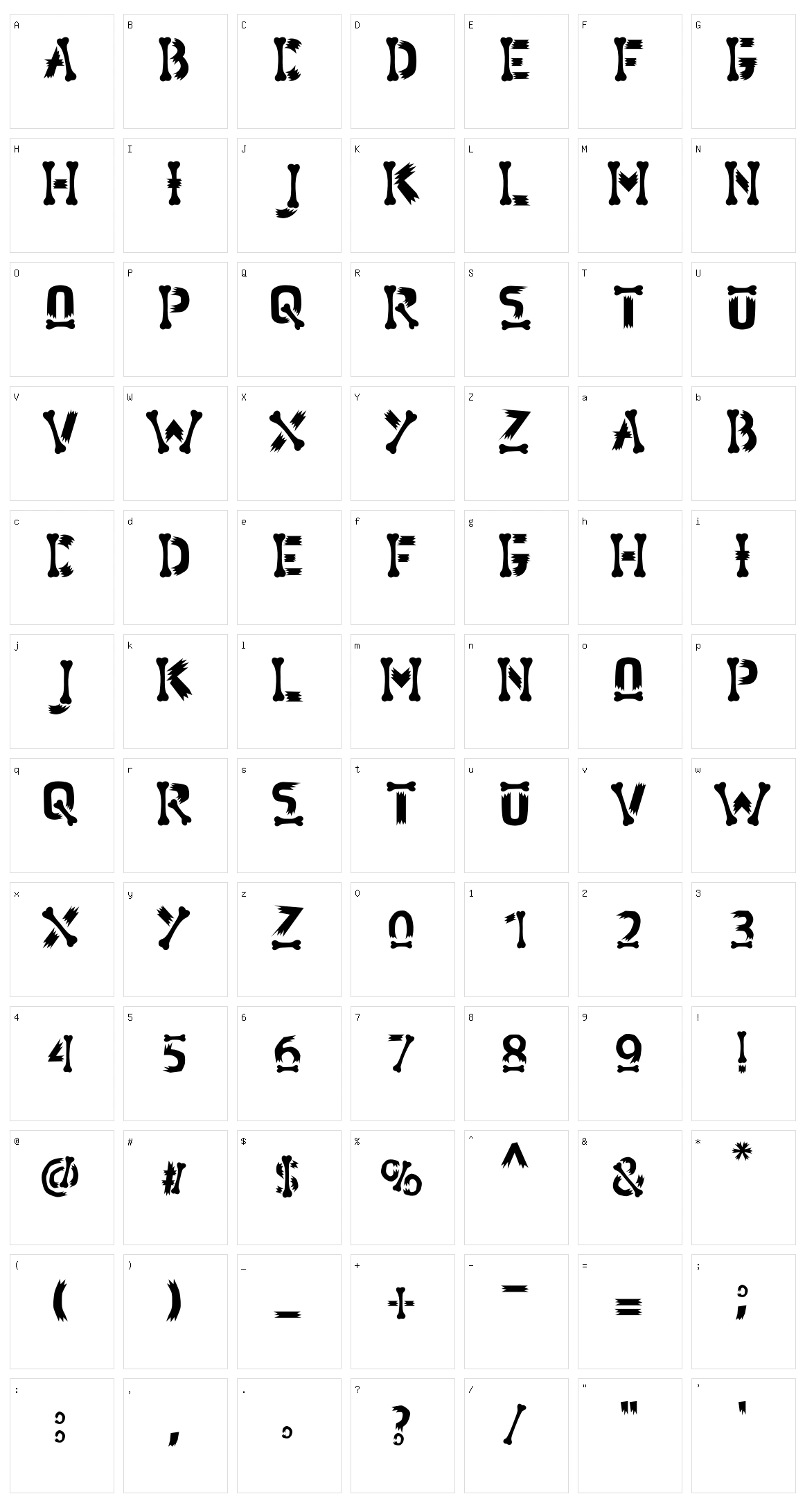 Quarry Bones Character Set