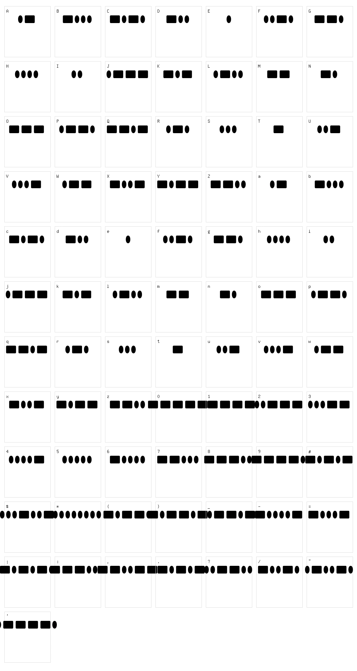 Radios in Motion Character Set