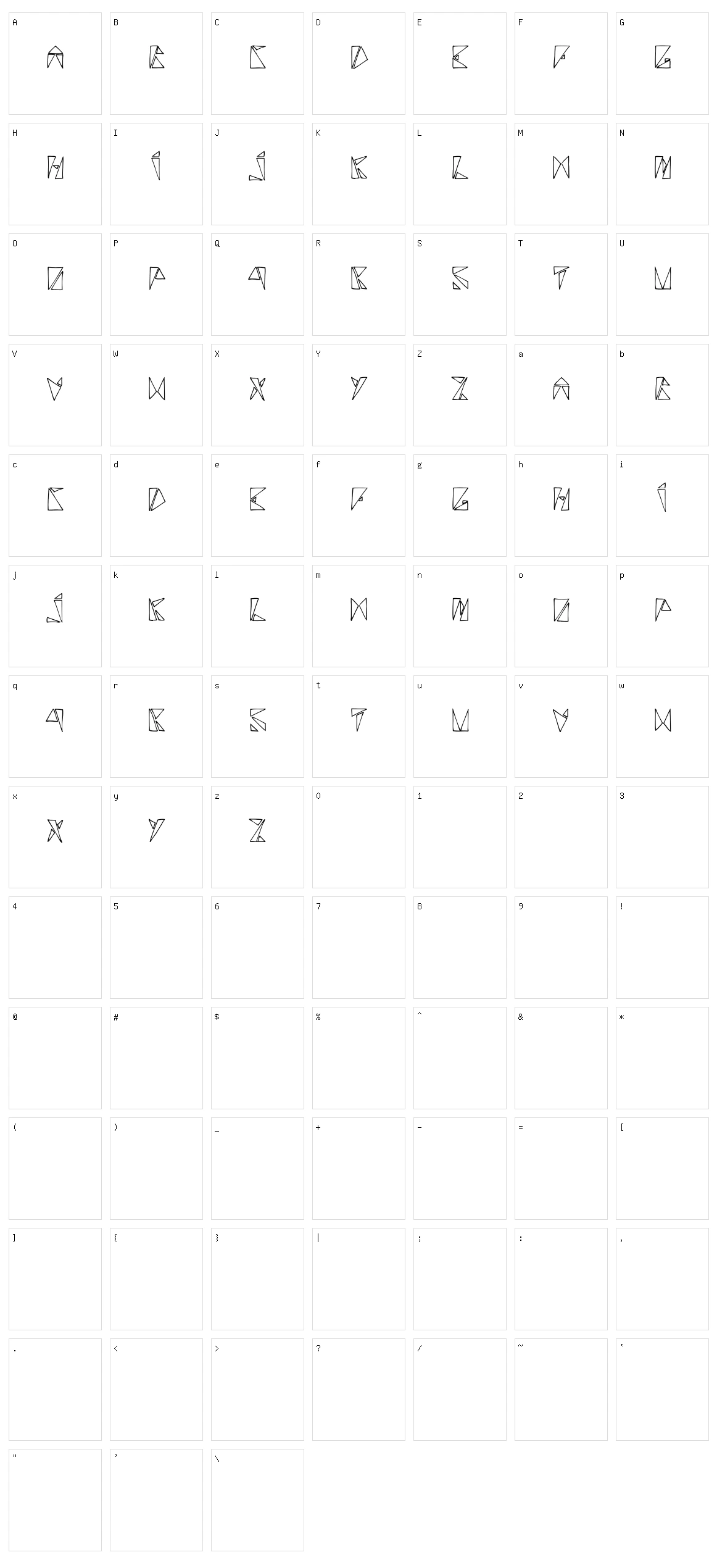 Rancune Triangulaire Character Set