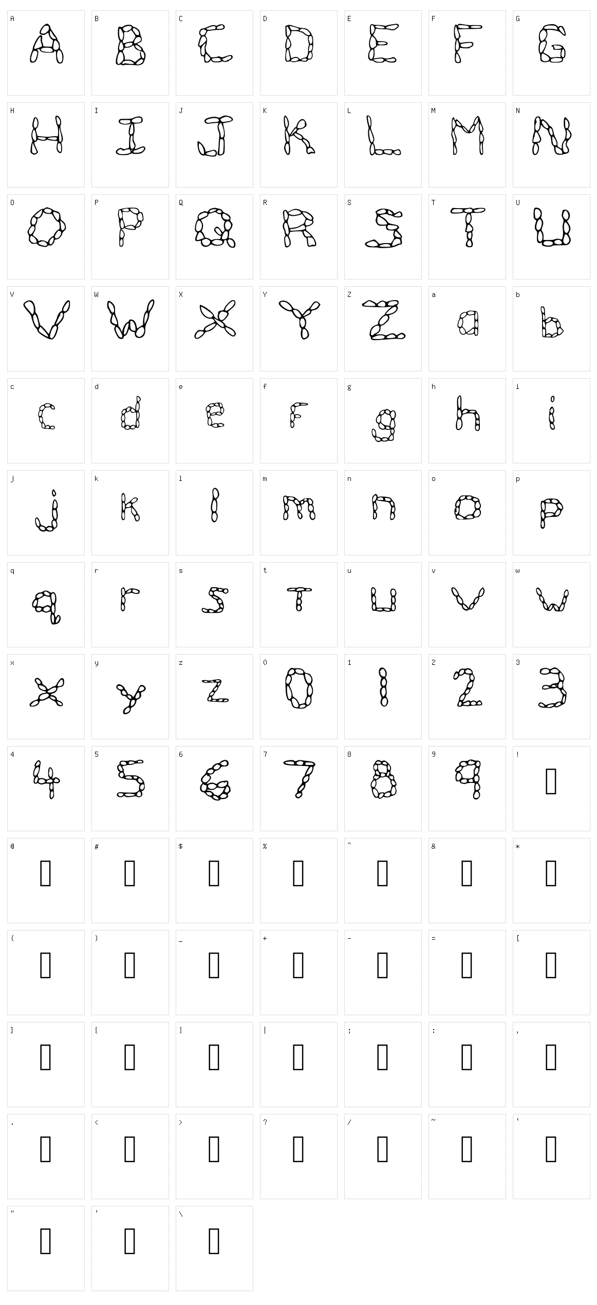 Raock Character Set