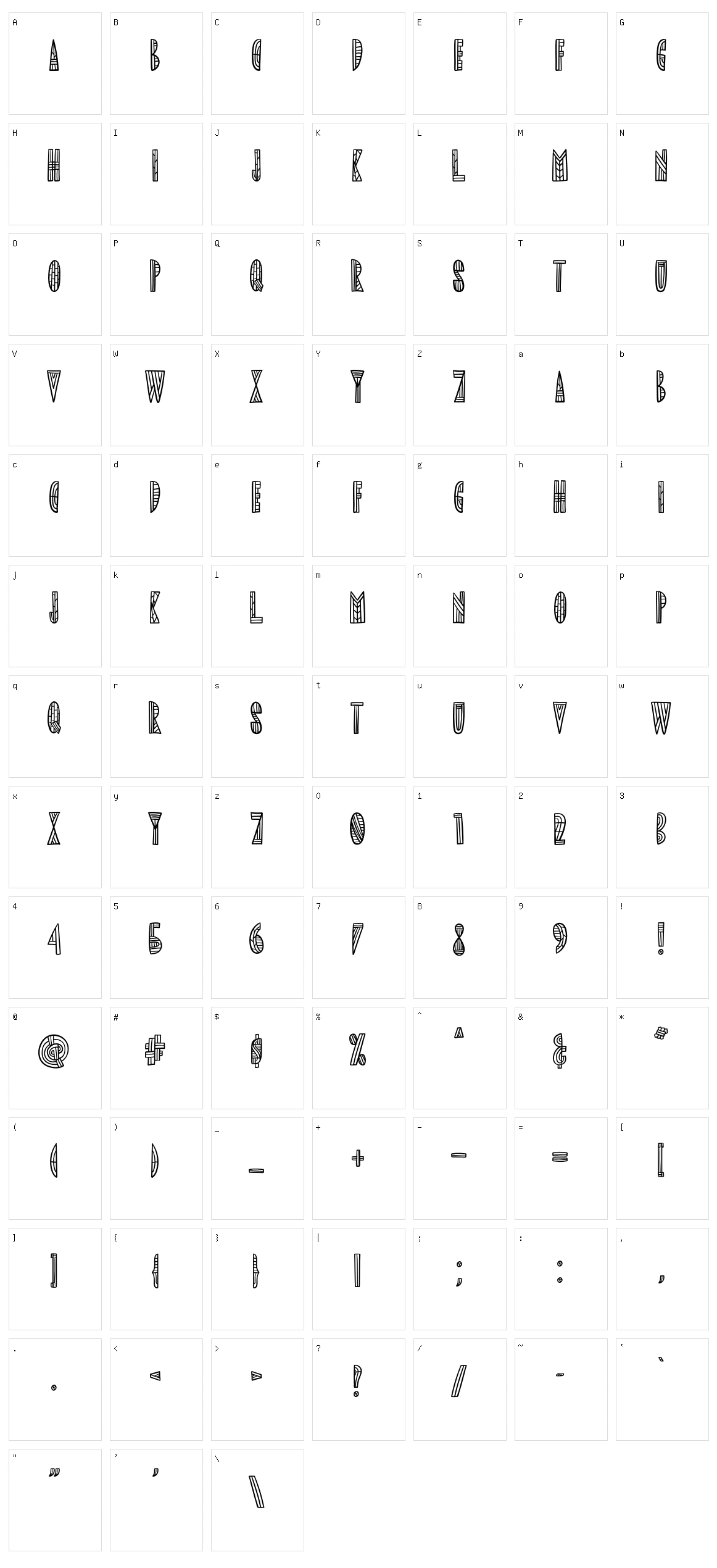 Rhefilla Character Set
