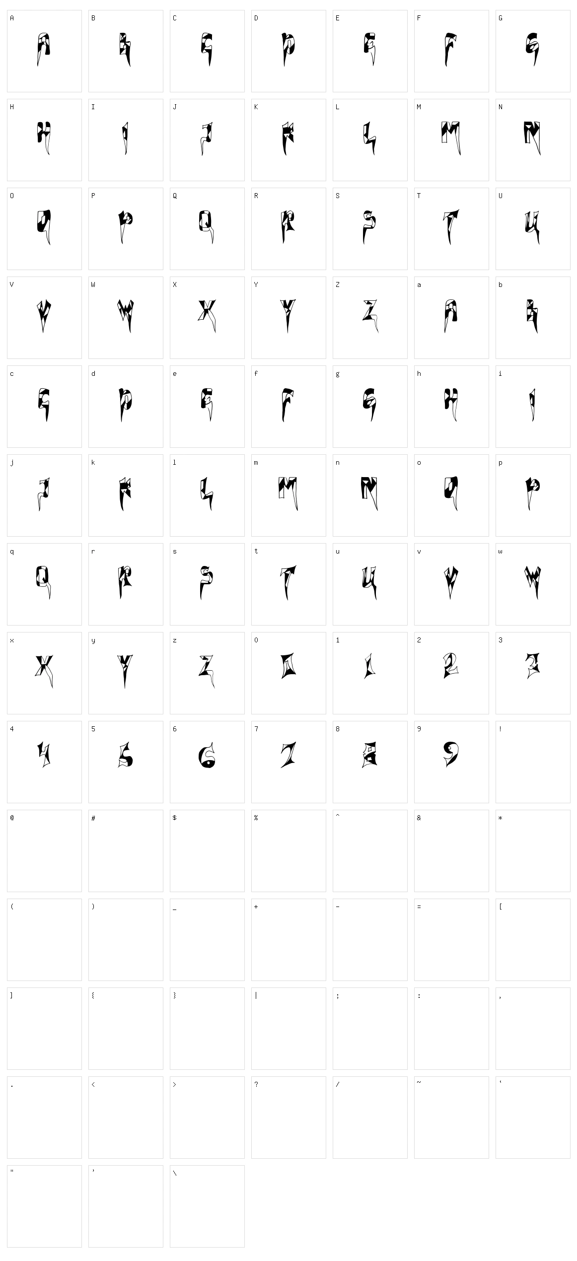 Rocketz Character Set