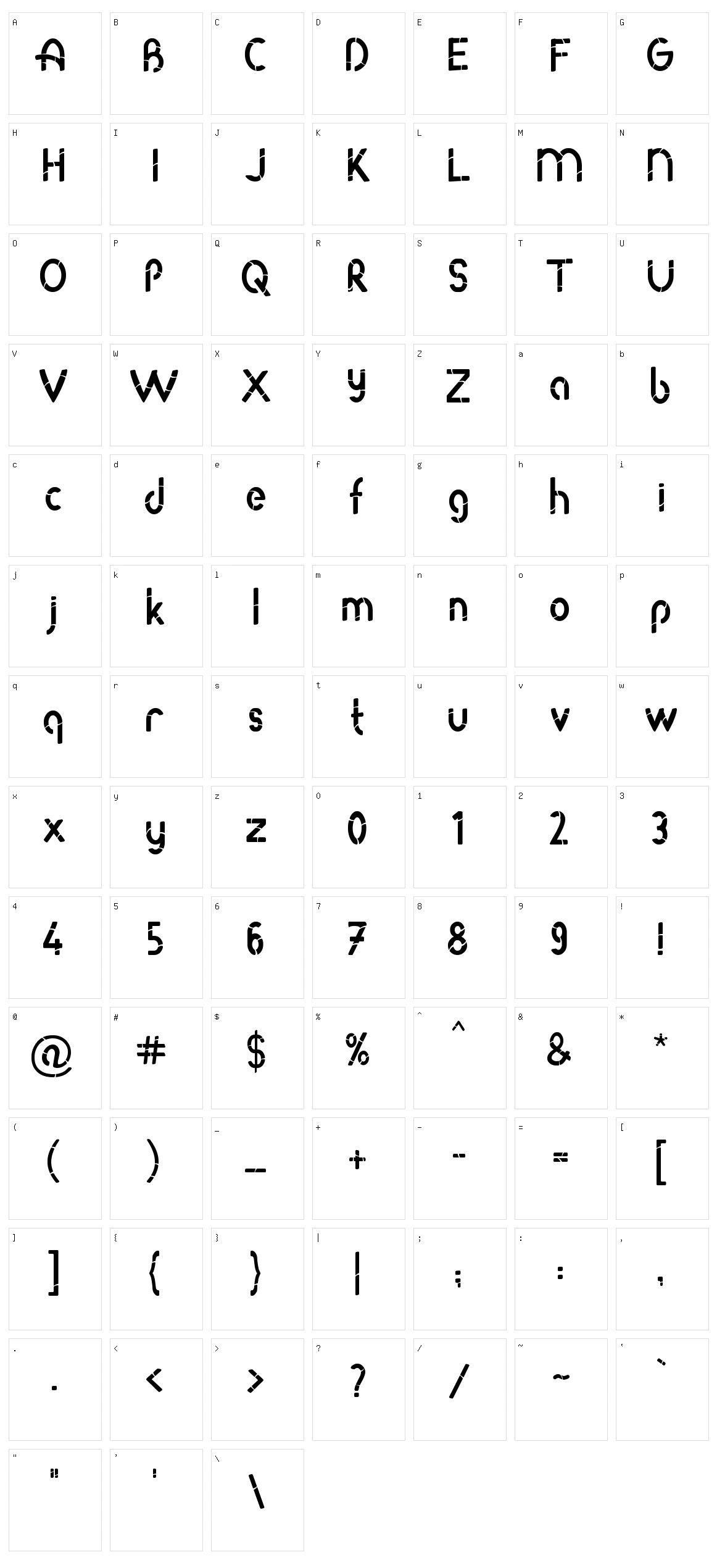 Roda Bamboo Character Set