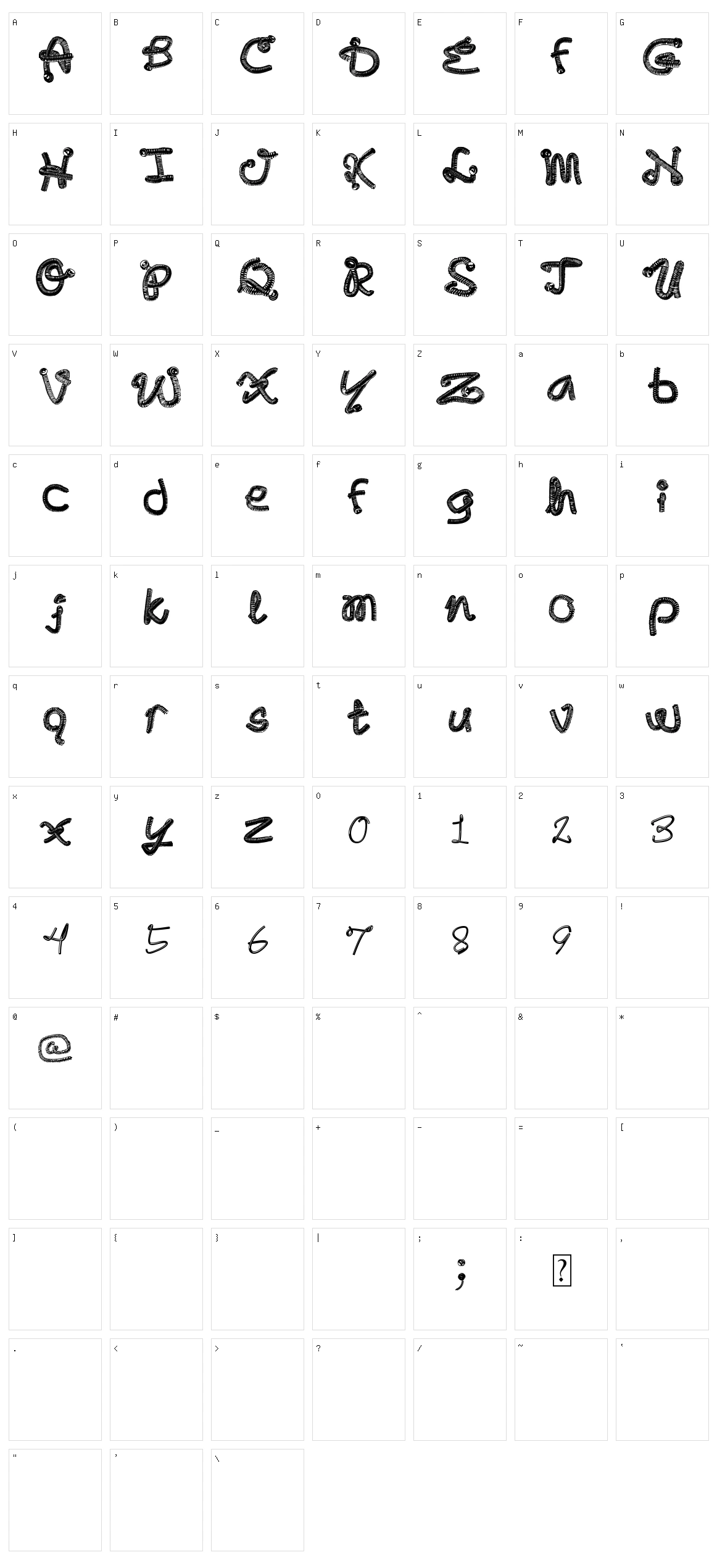 RomEr Character Set