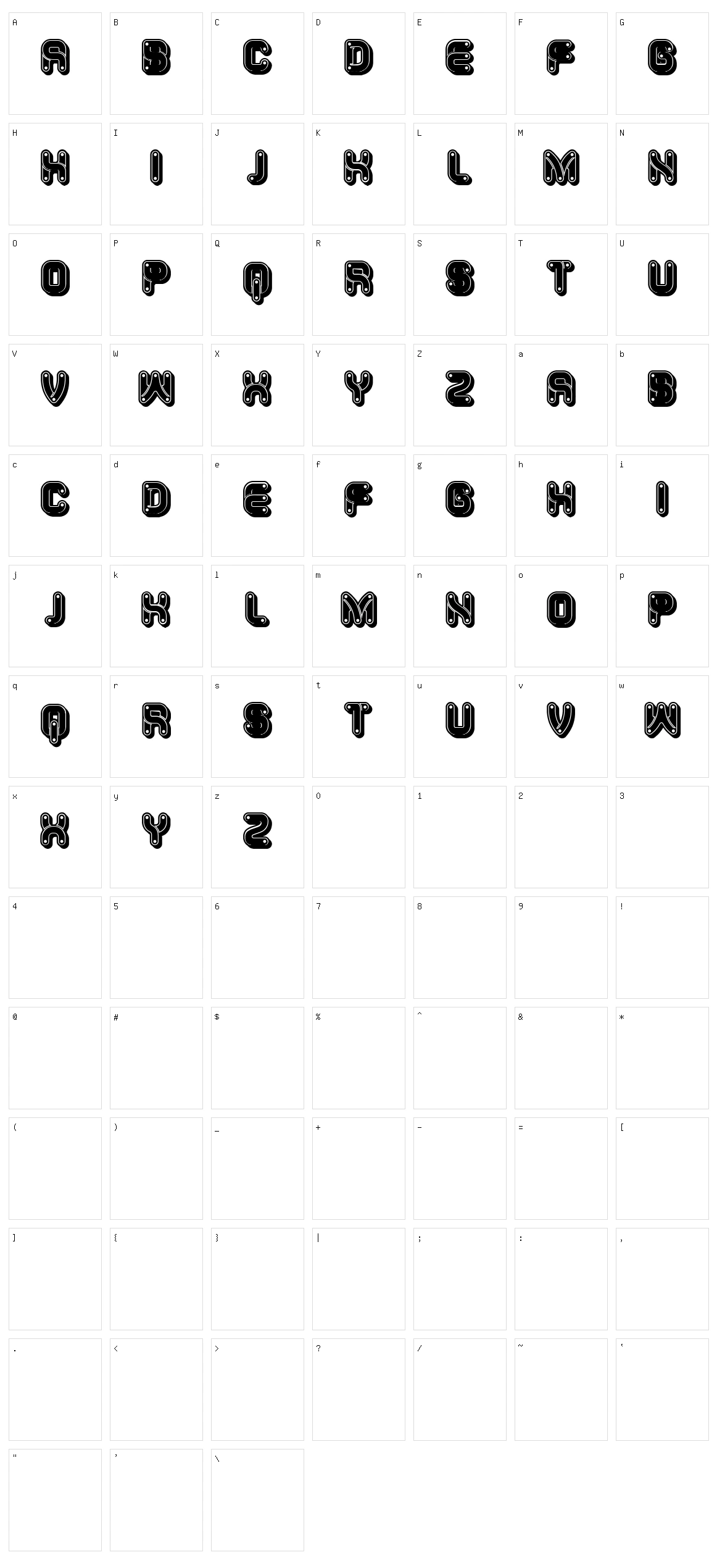 Rouleaux Character Set