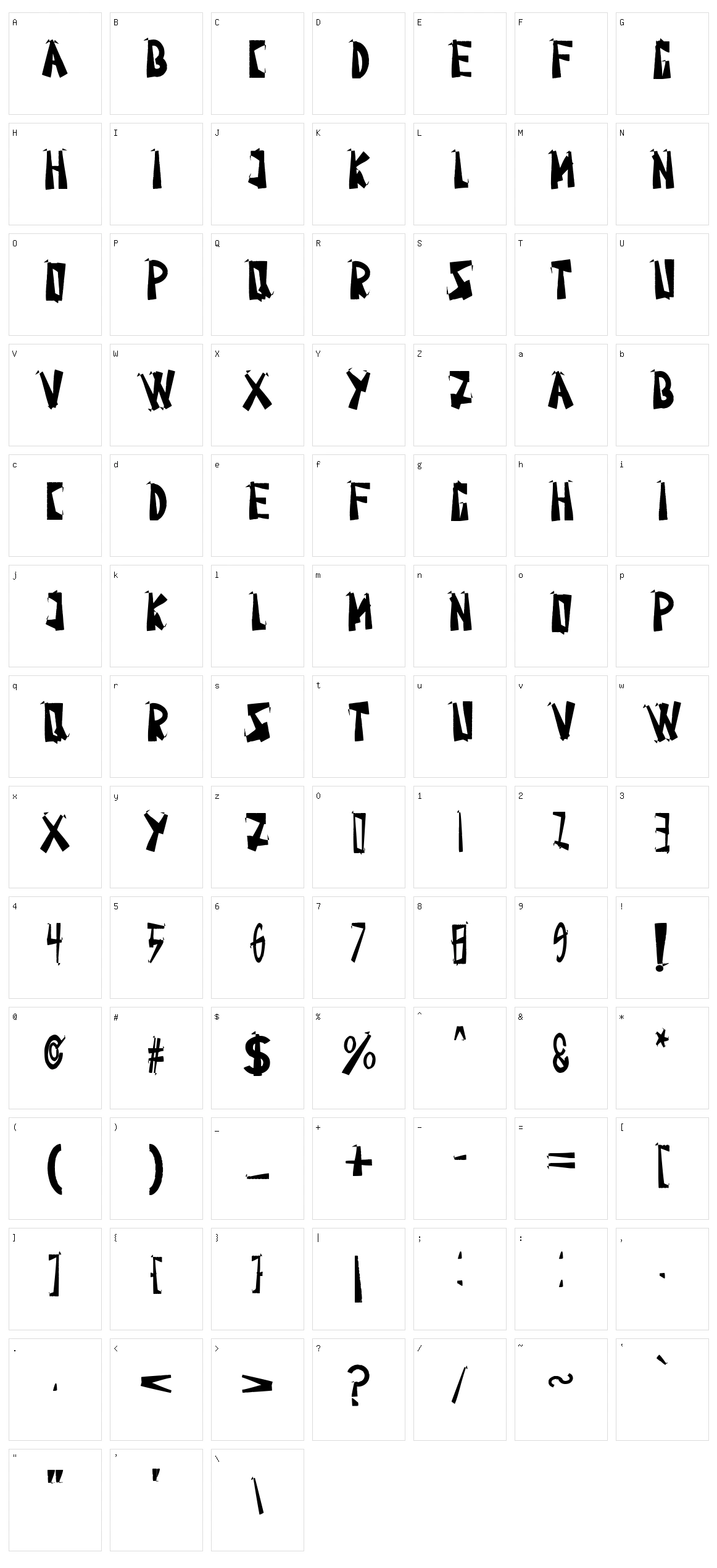 Roundap Character Set