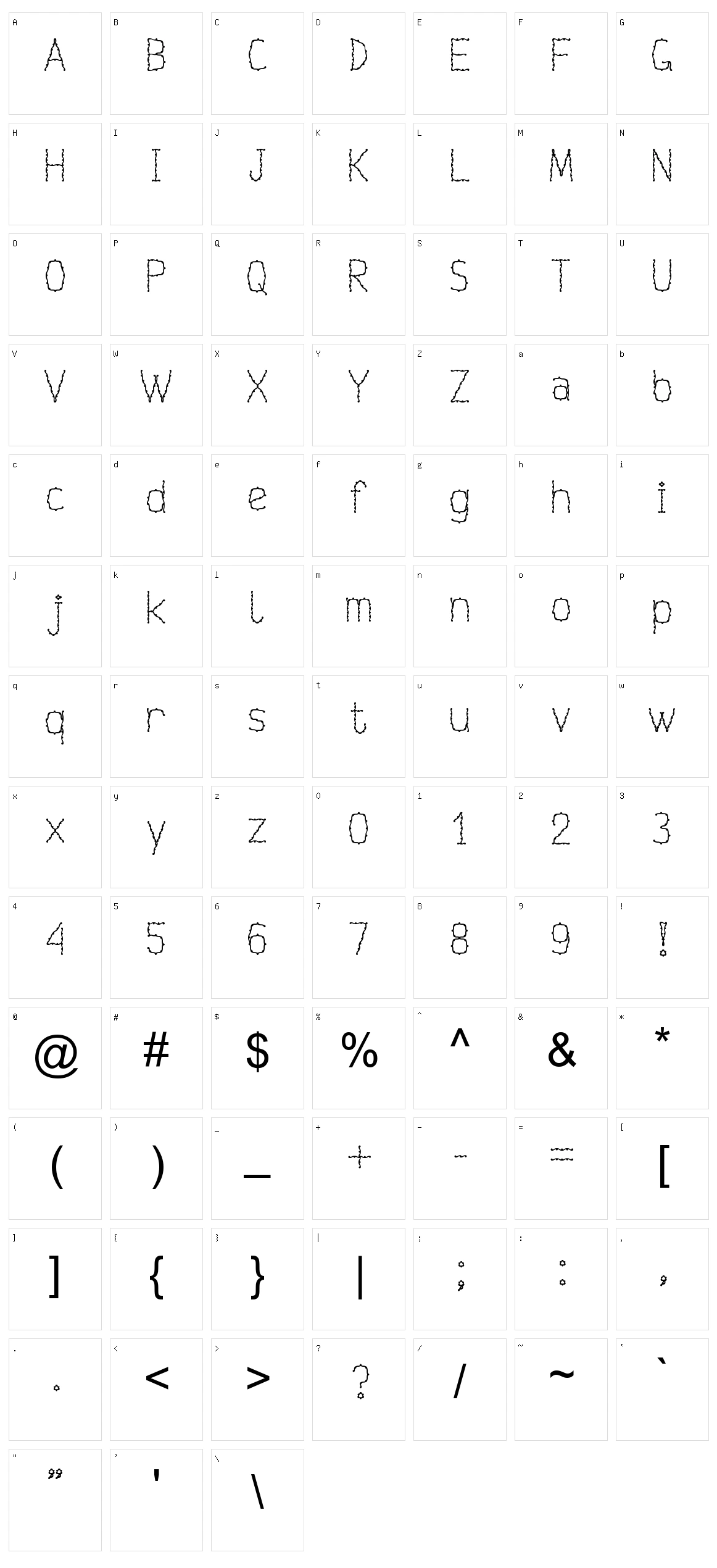 Rumpelstilnexz Character Set