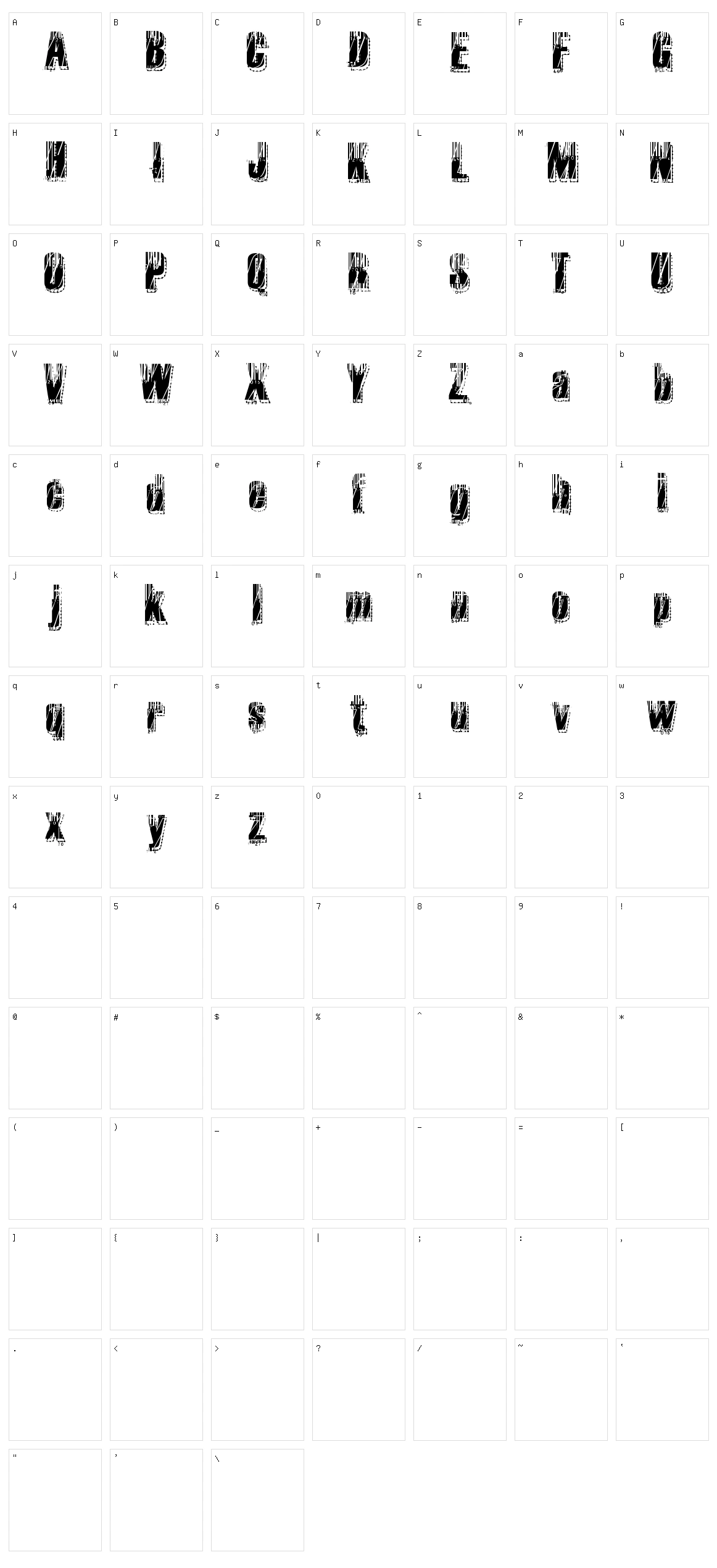 RvD Microcode Character Set