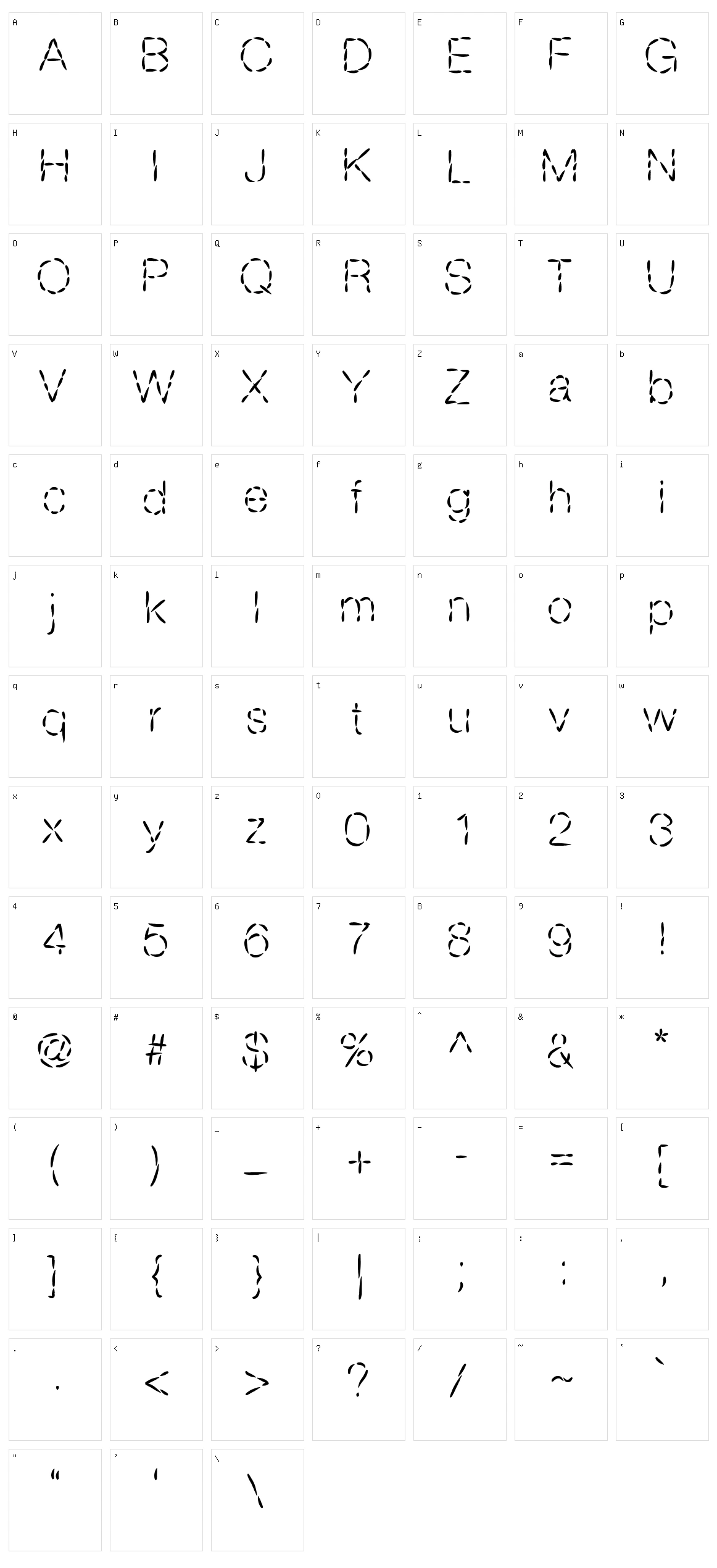 Sans Couture Character Set