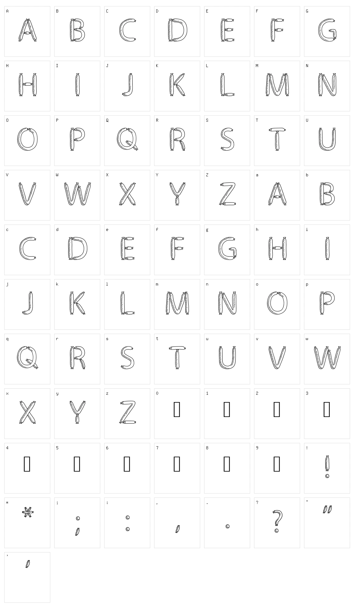 Sausage Type Character Set