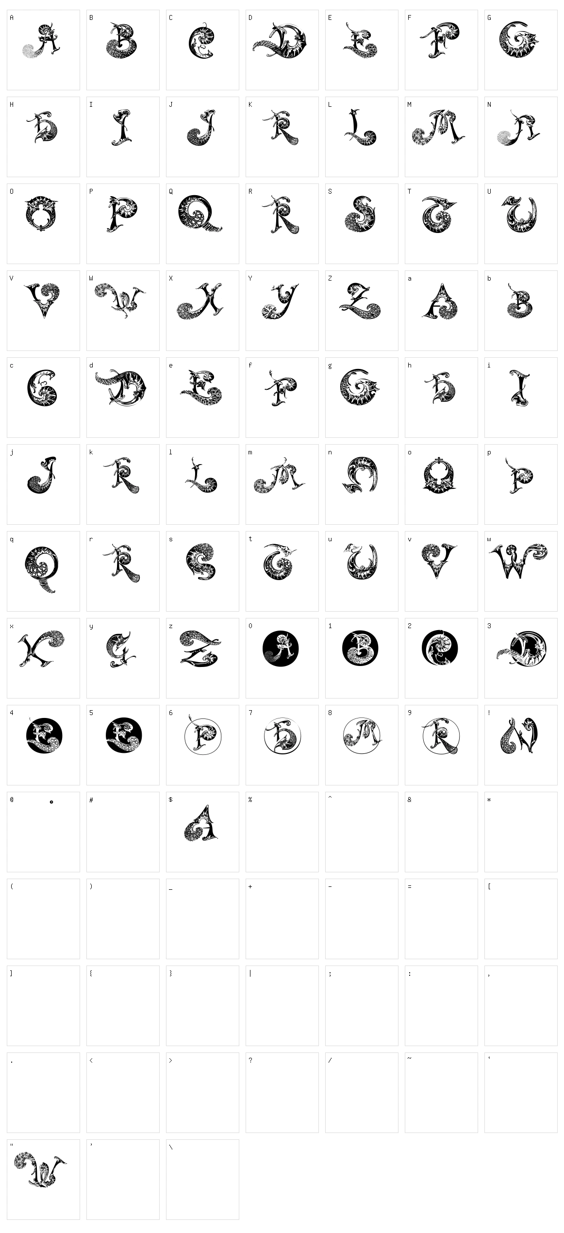 Schnoerkel Caps Character Set
