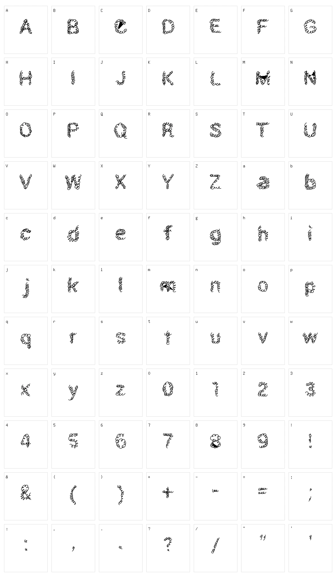 Schnoodle Character Set