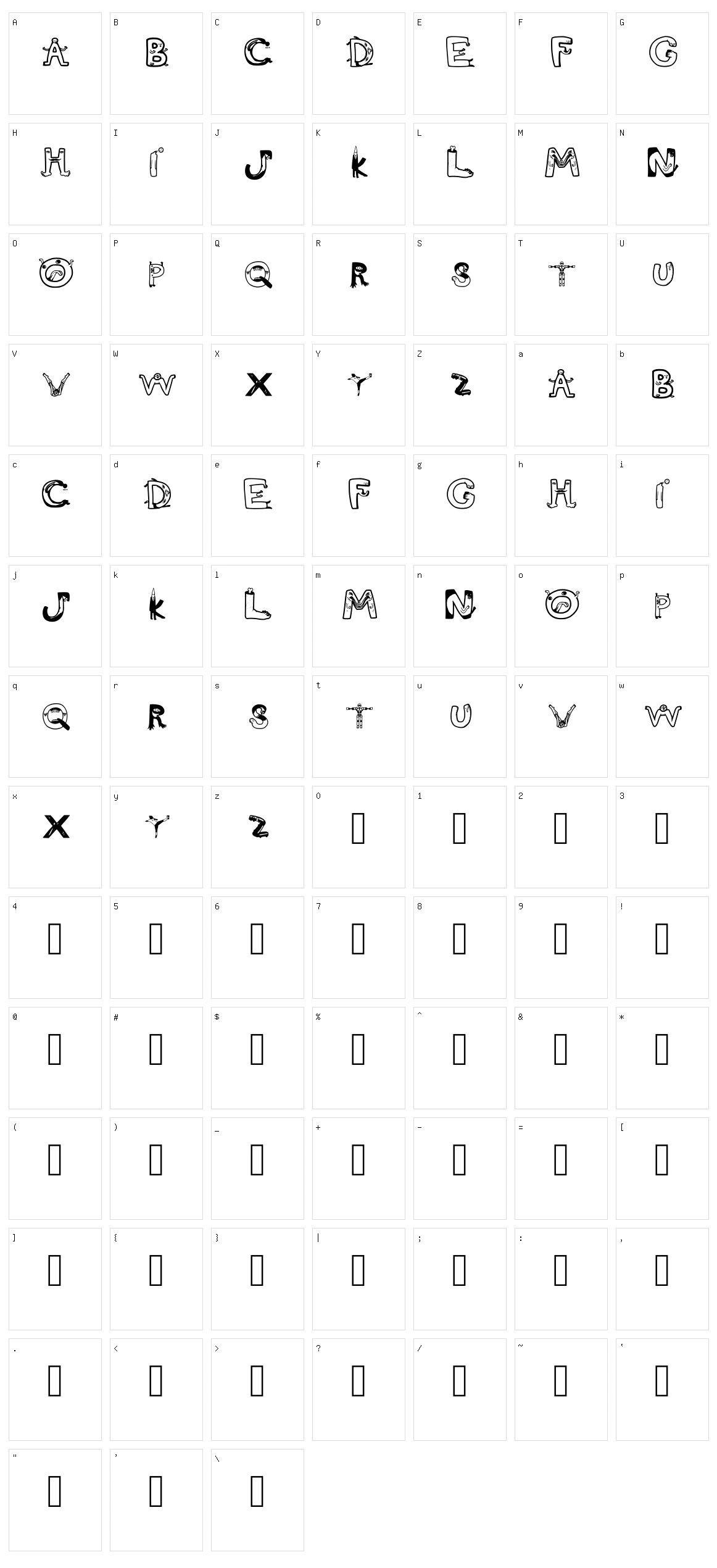 Scimmy Character Set