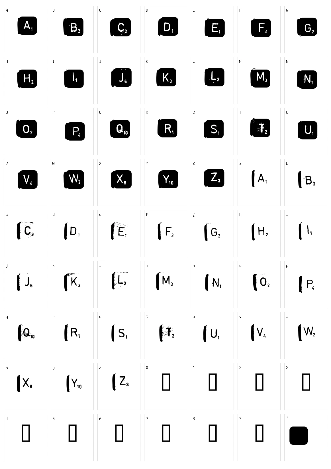 Scrabble Character Set