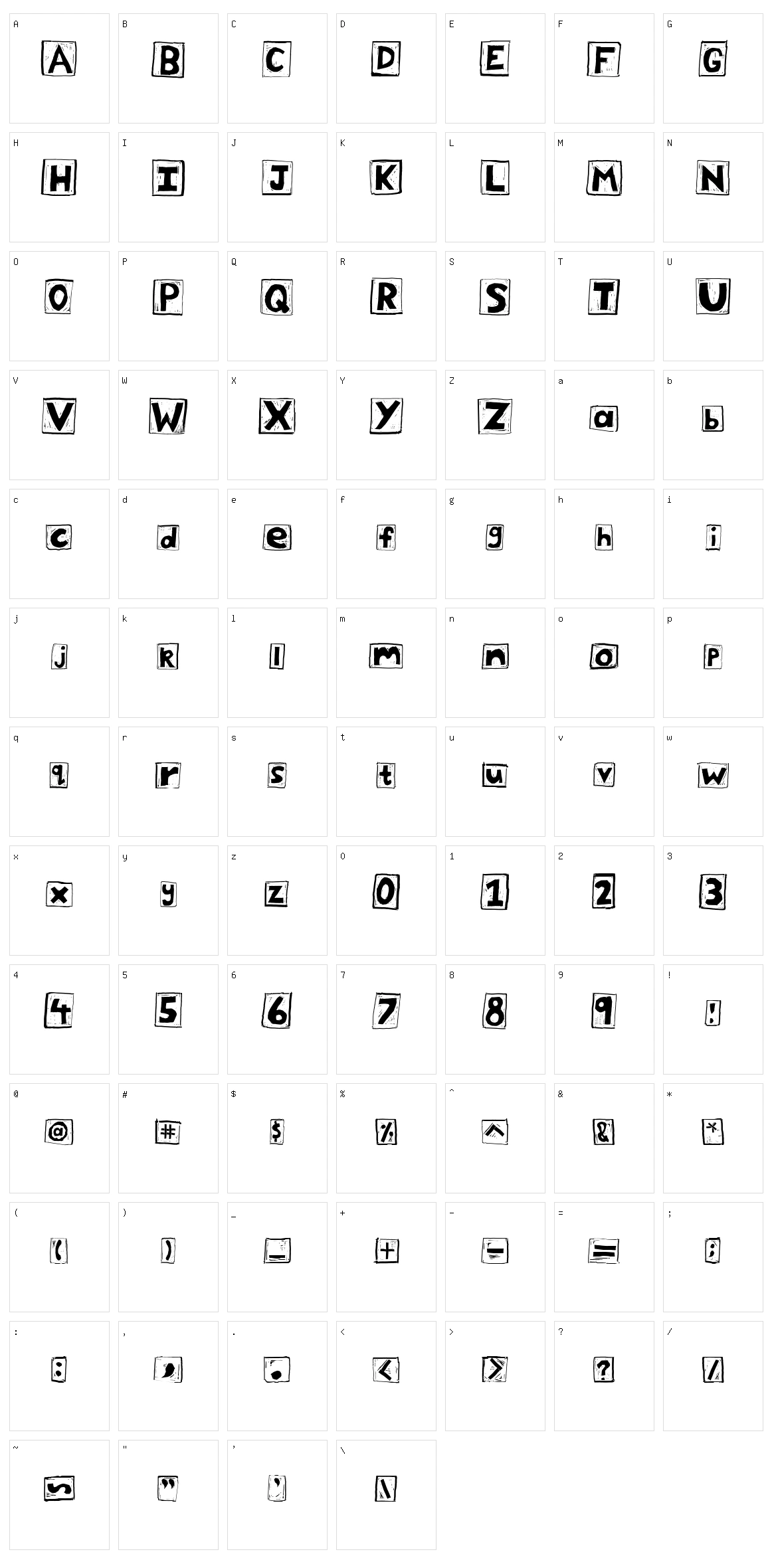 Scraper Character Set