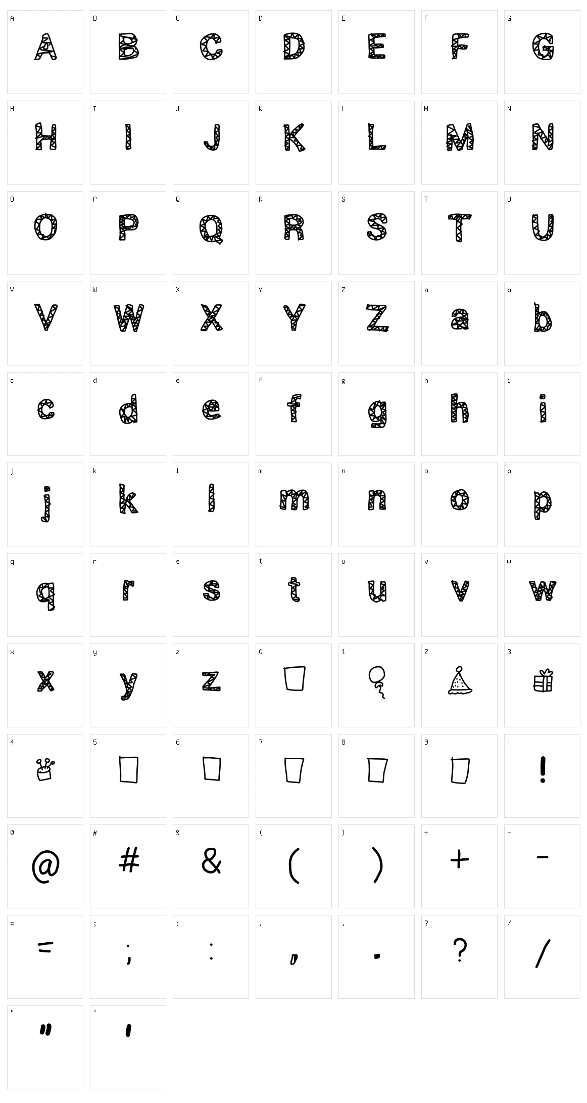 Scribbled Character Set