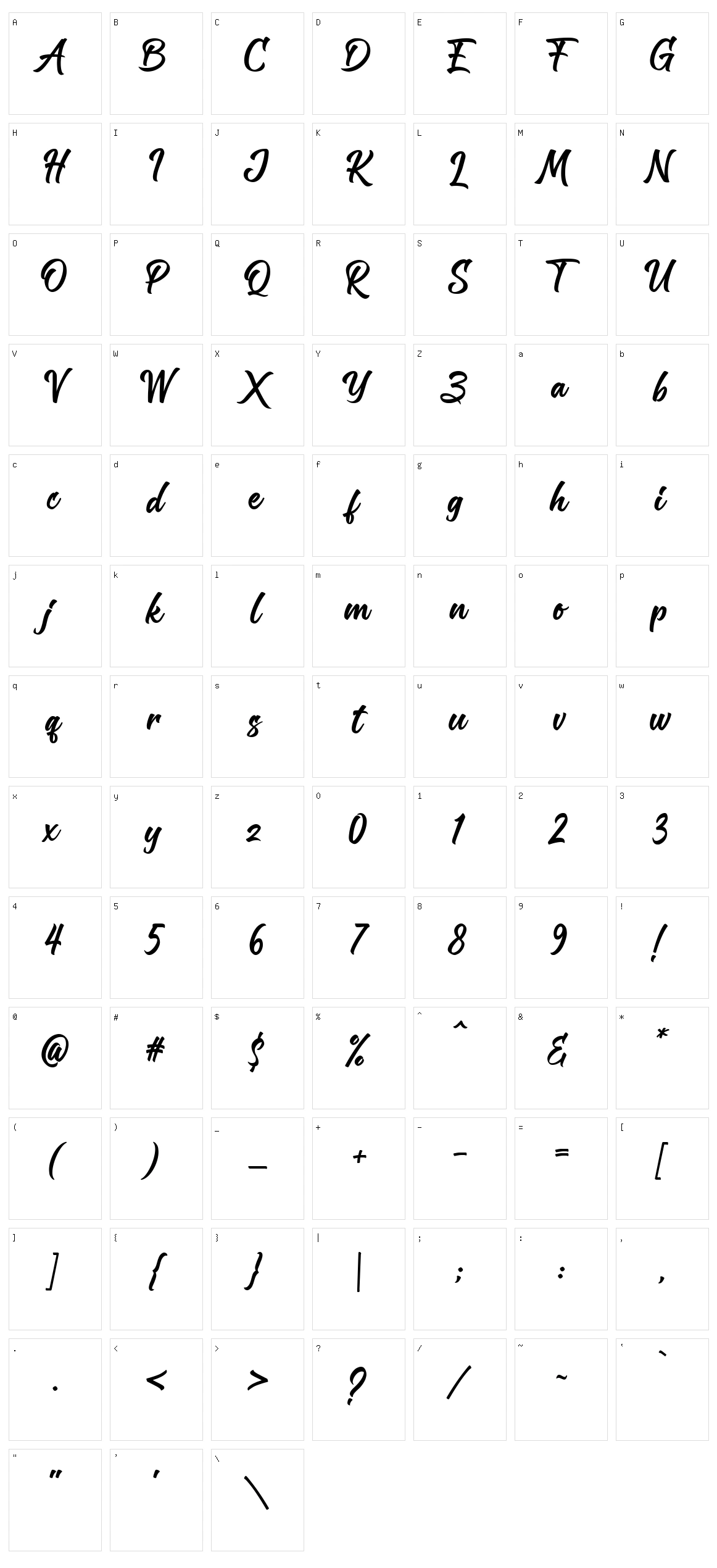 Zafrilus Character Set