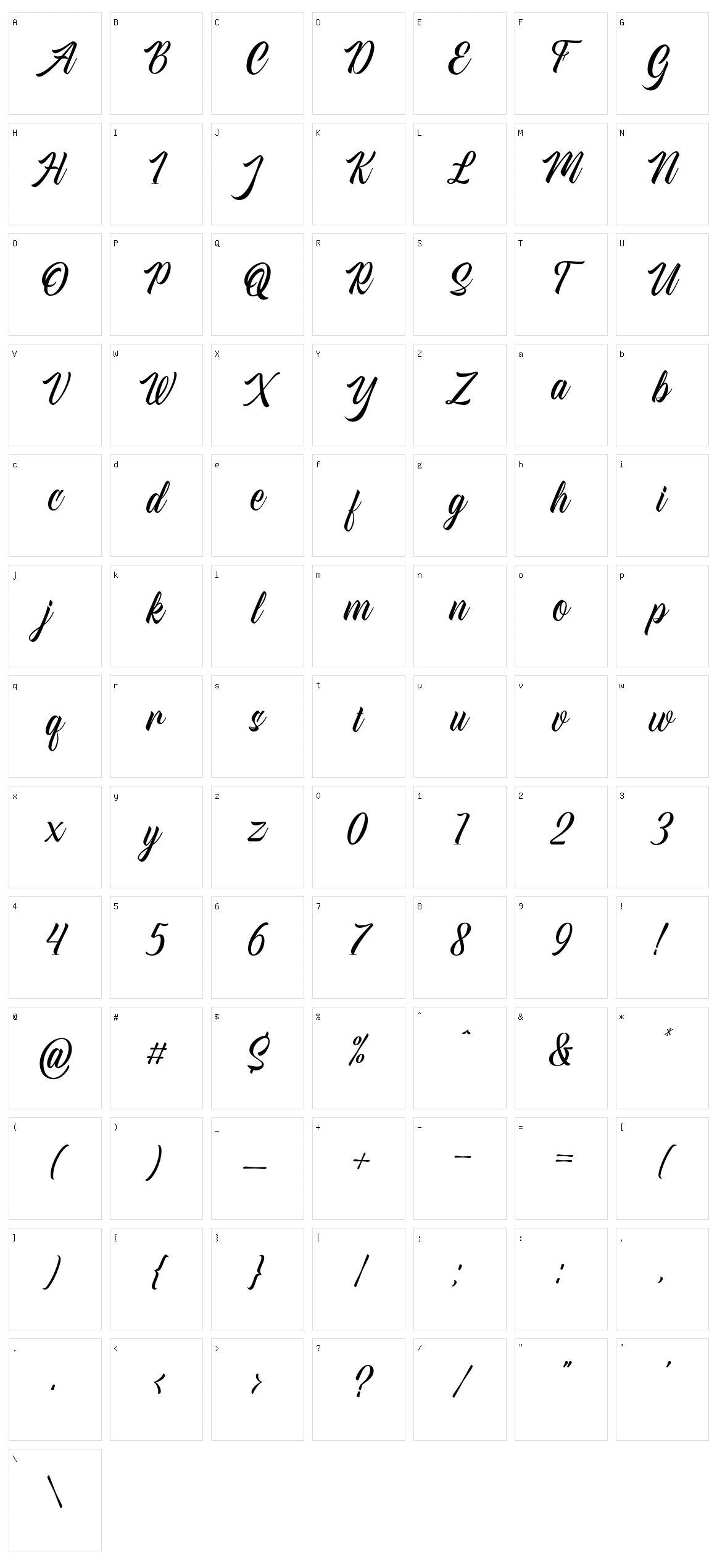 American Signer Character Set