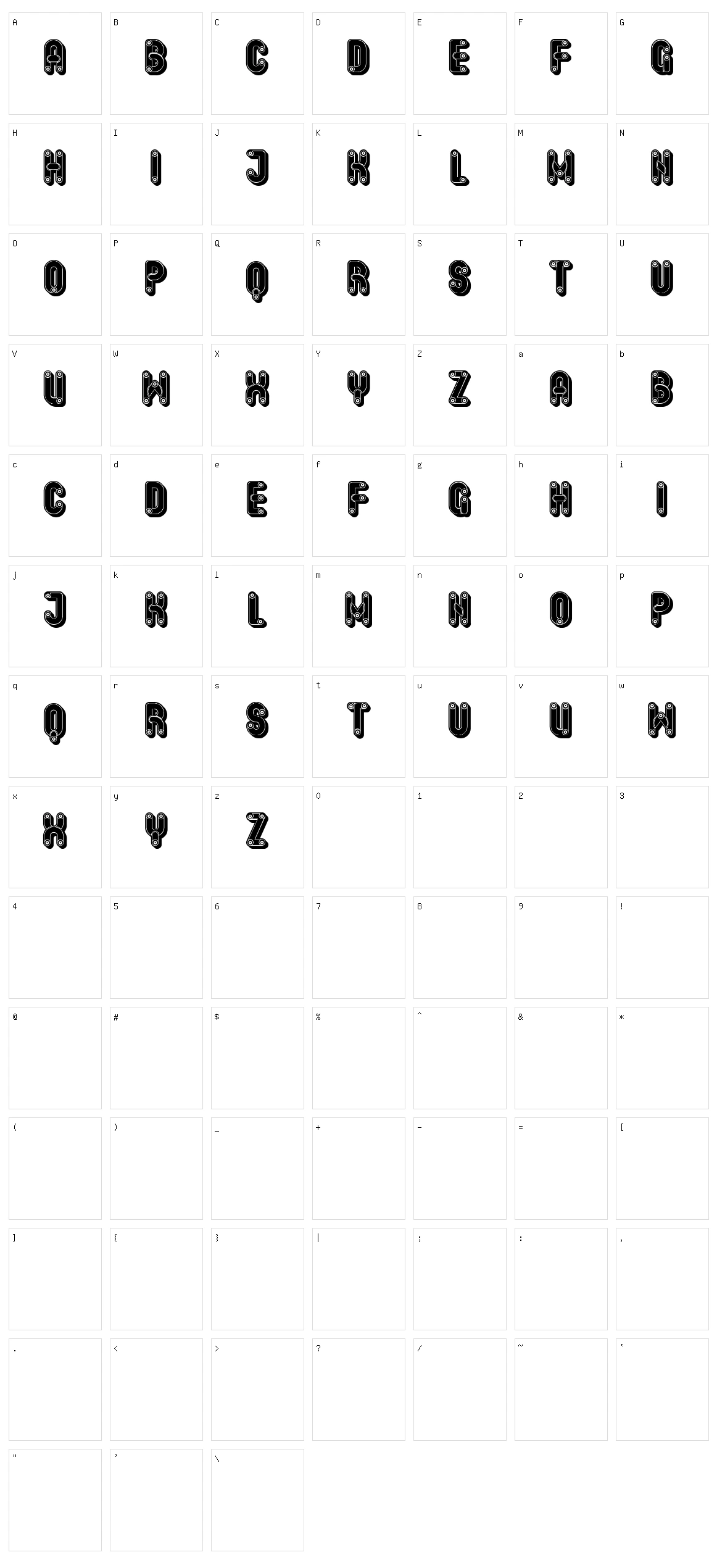 Shakers Character Set
