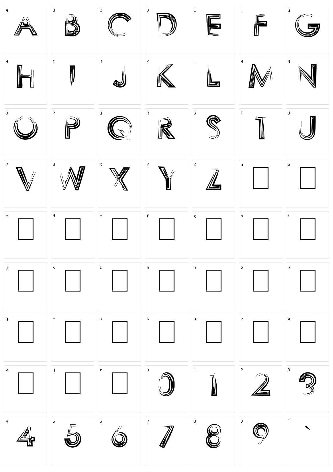 Sharpy Character Set