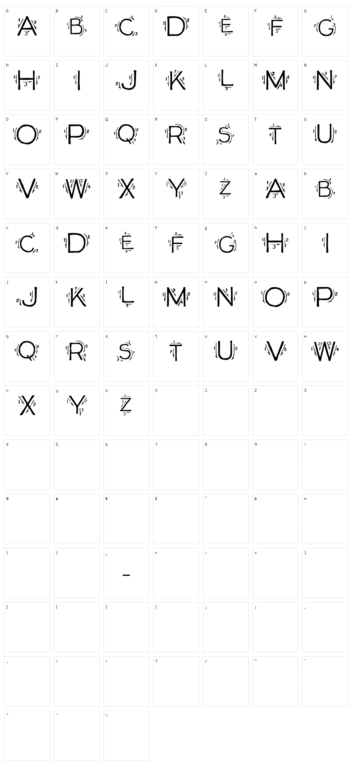Single Stroke Character Set
