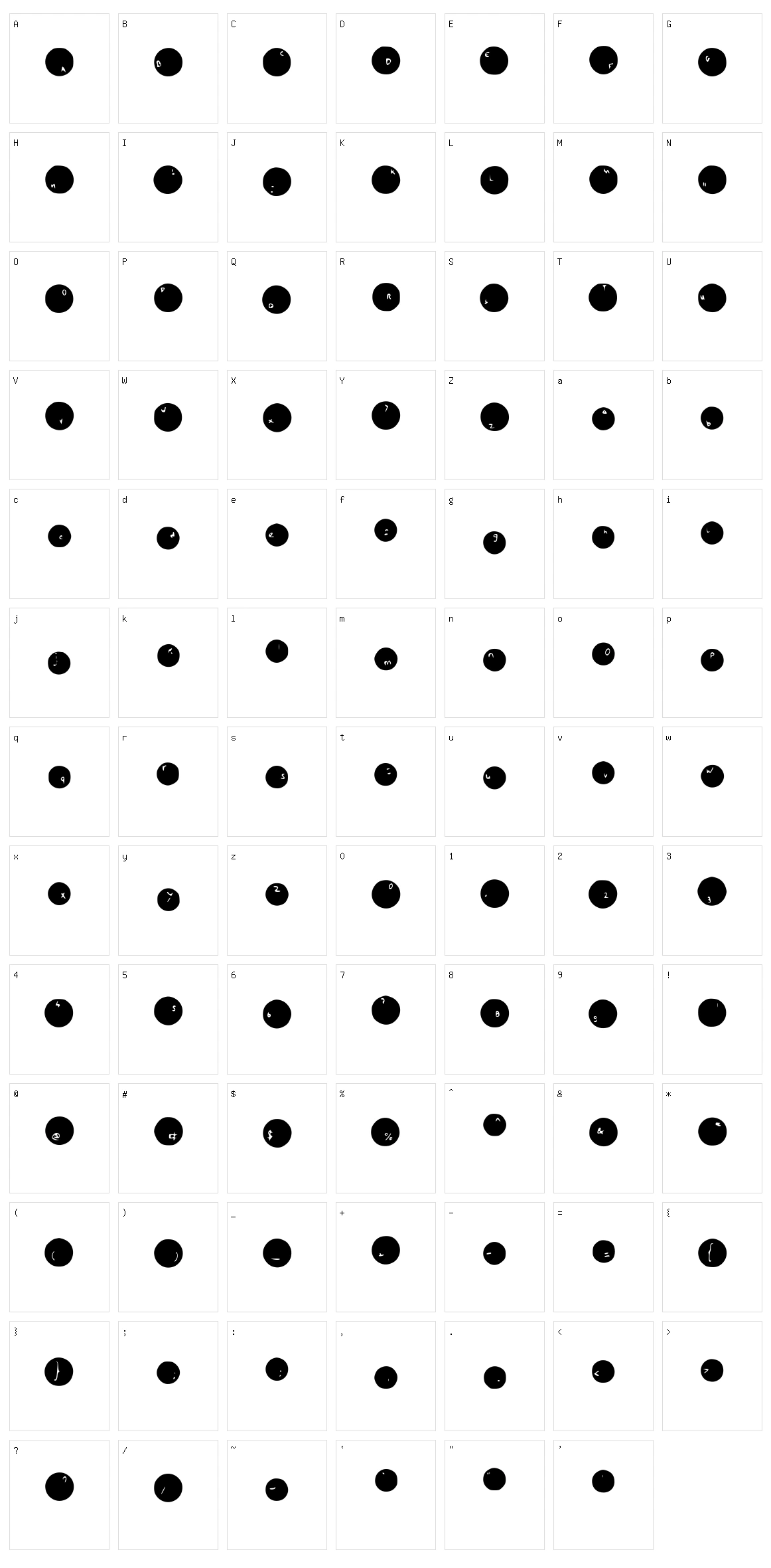 Sink Holes Character Set