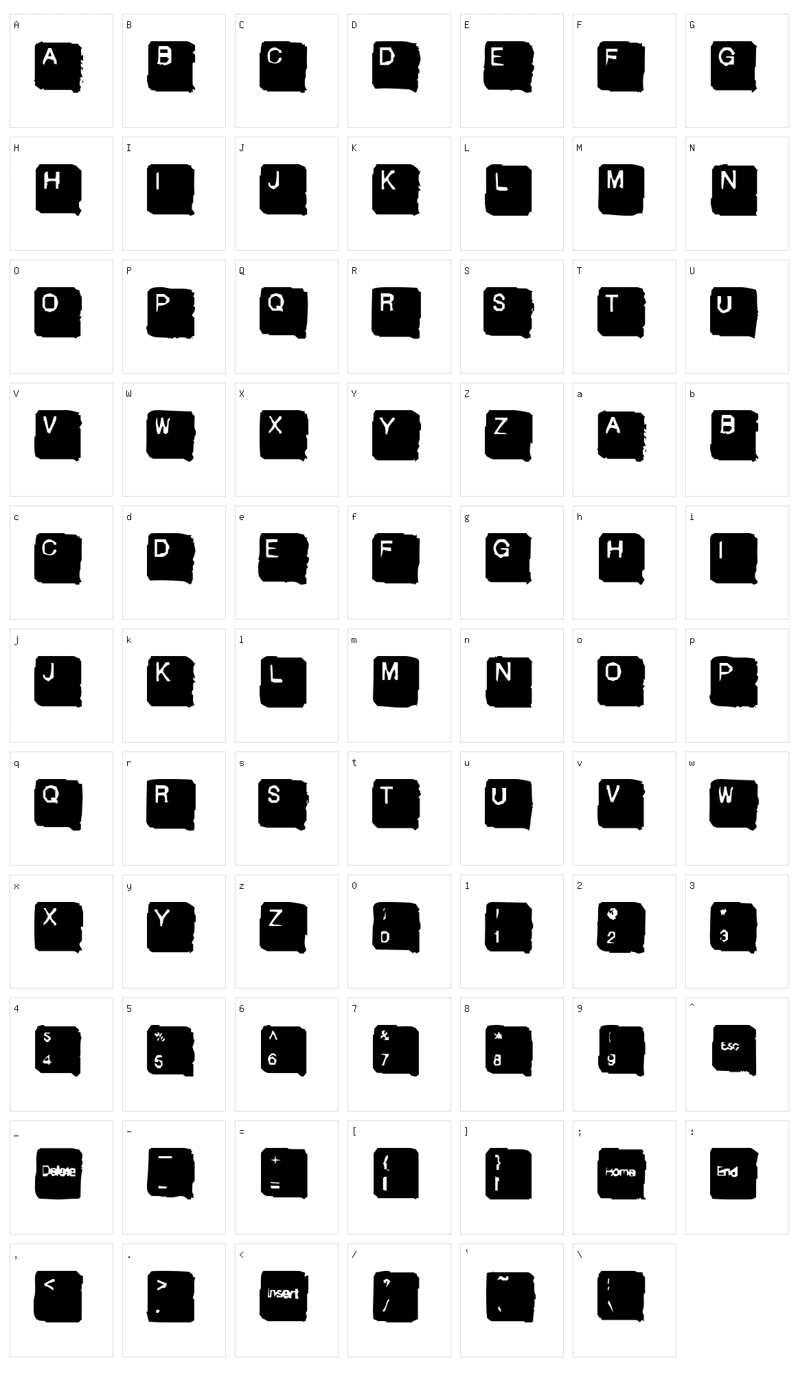 Skan Head Character Set