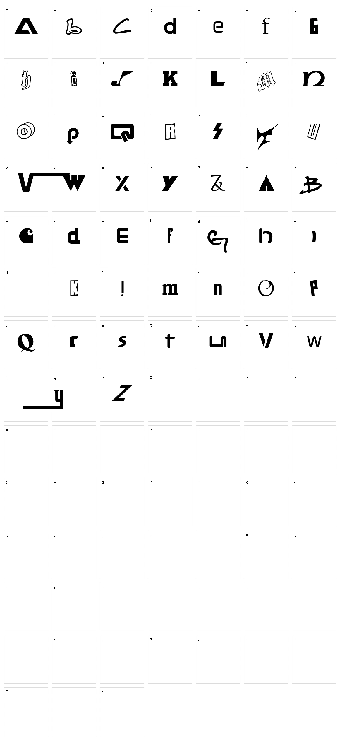 Skateboard Brands Character Set