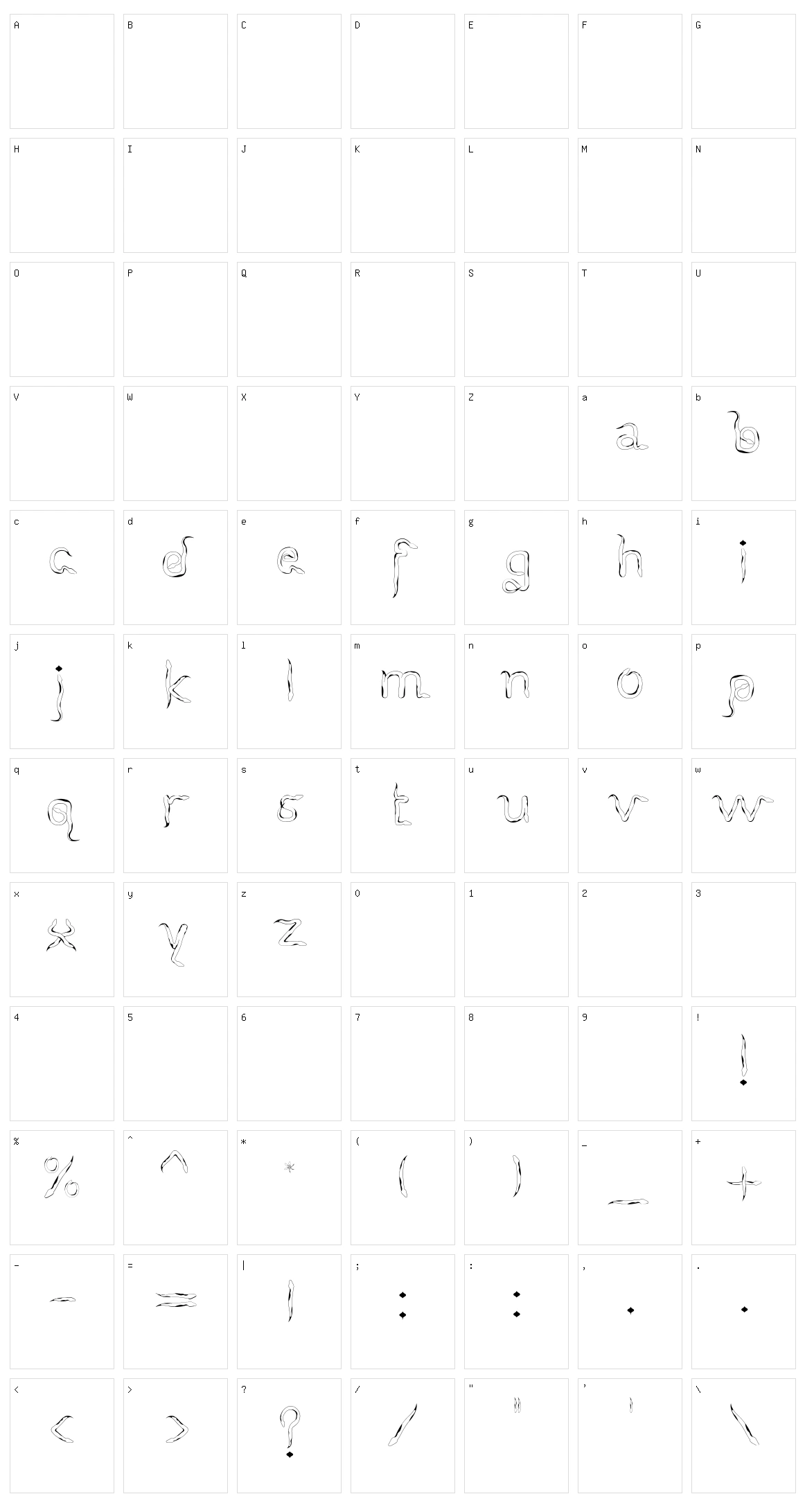 Slither NN Character Set