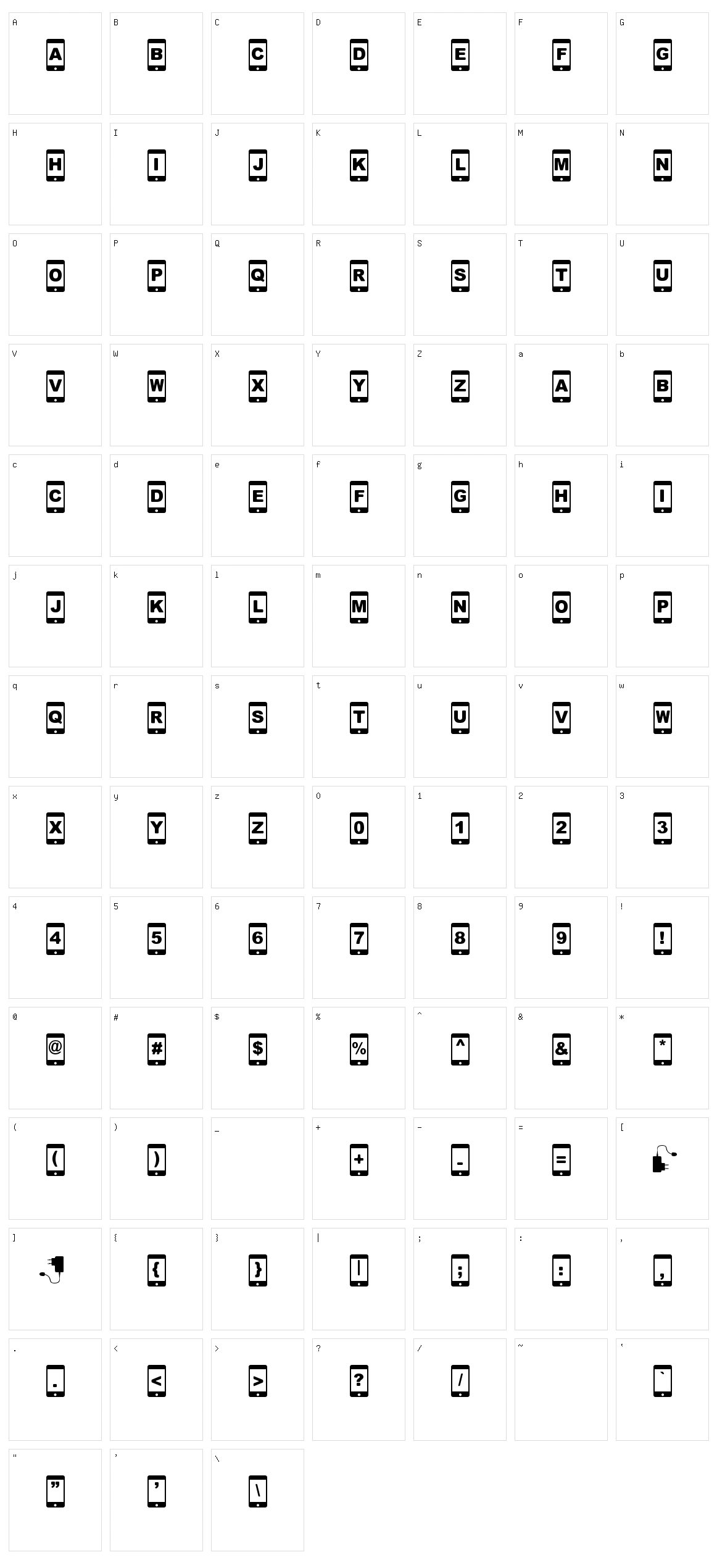 Smartphone Character Set