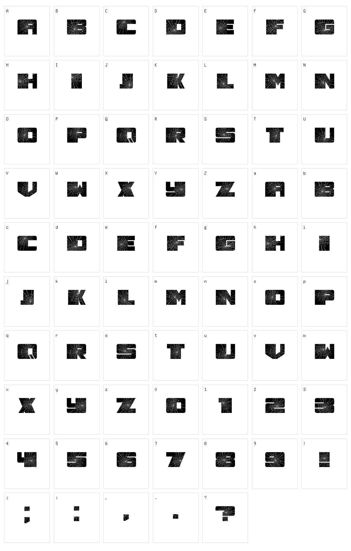 Smashed Character Set