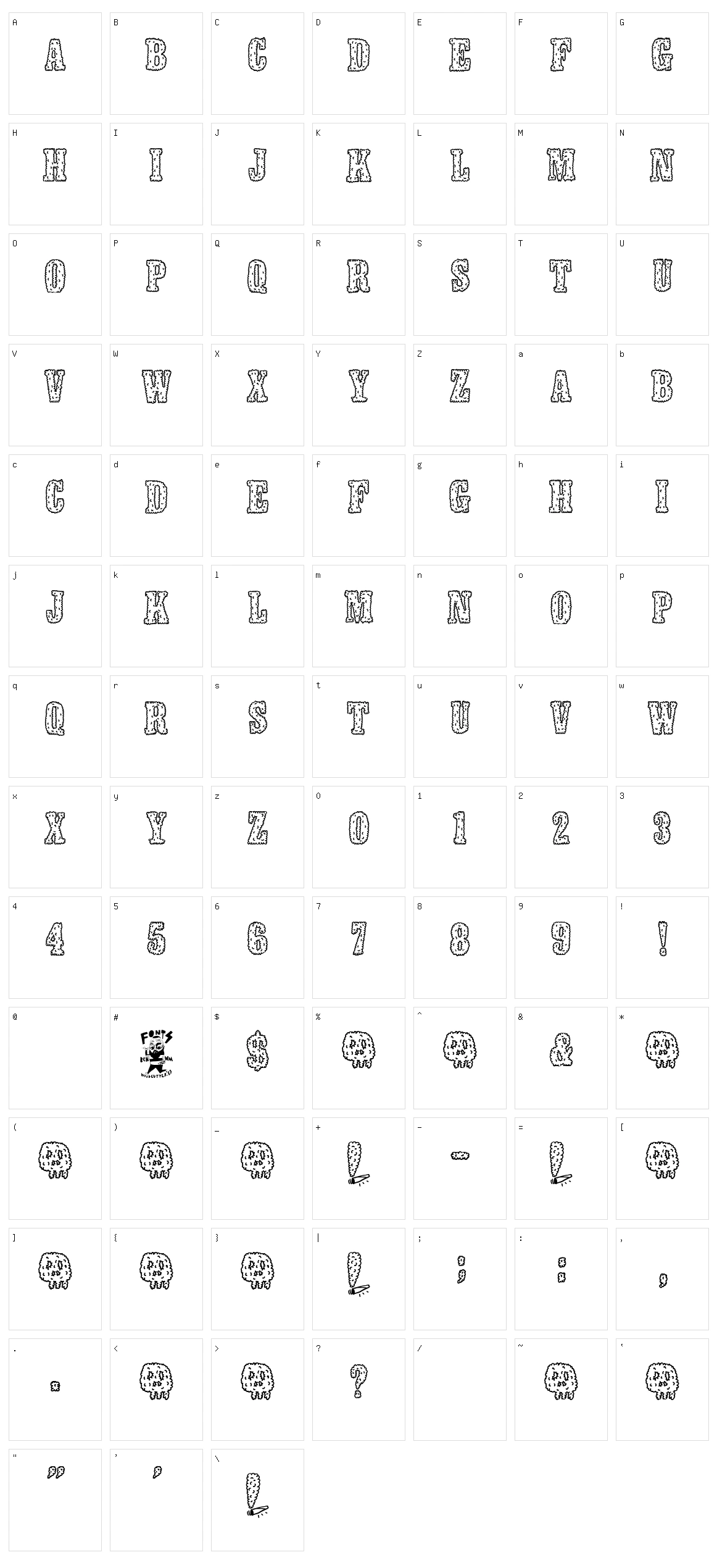 Smokeland Character Set