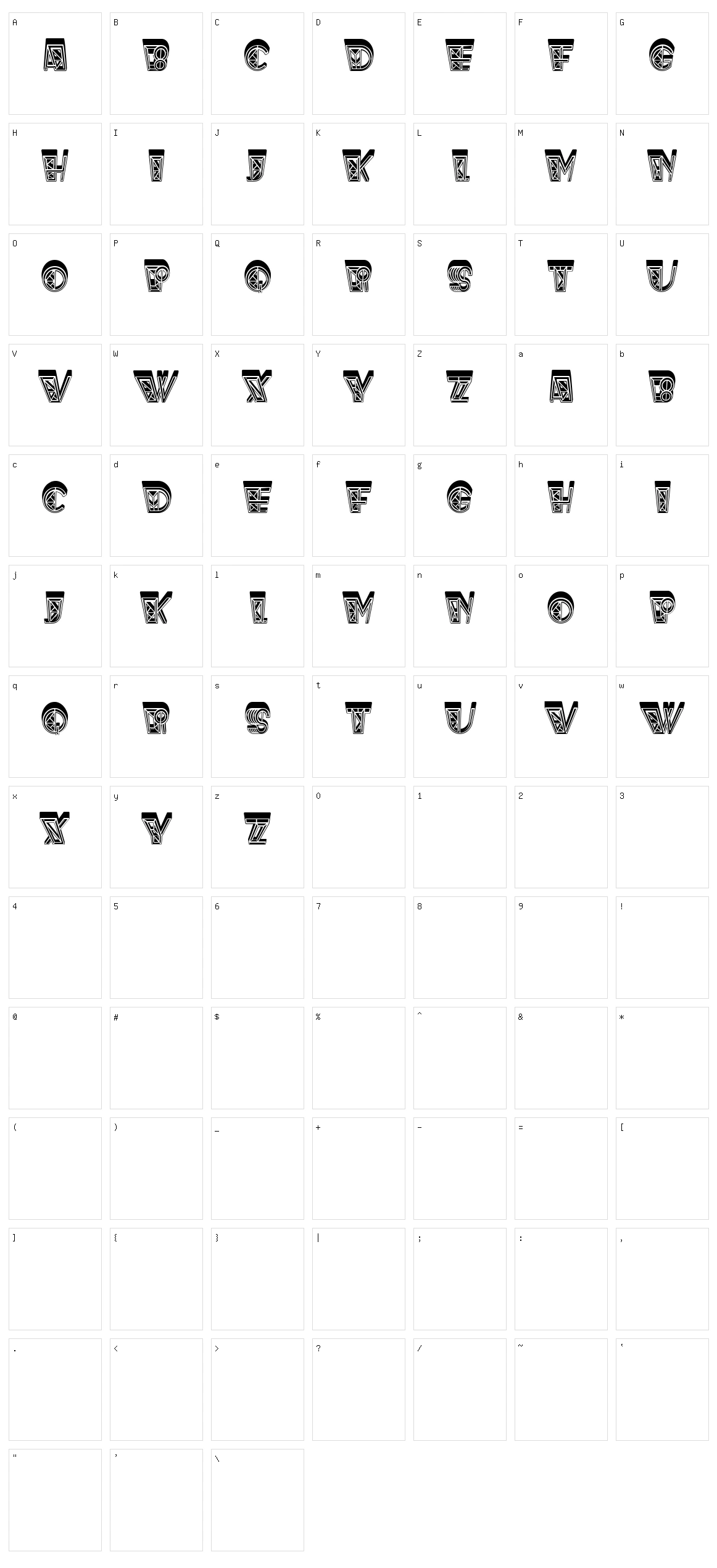 Spider Web Character Set
