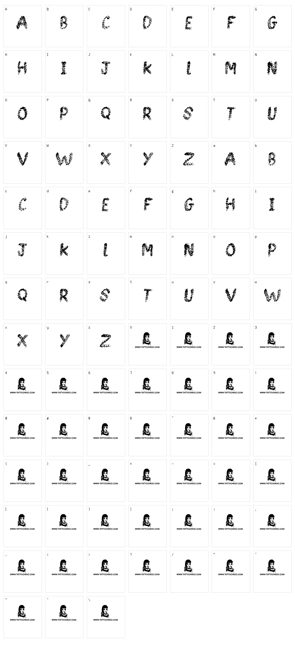 Spin Head Character Set