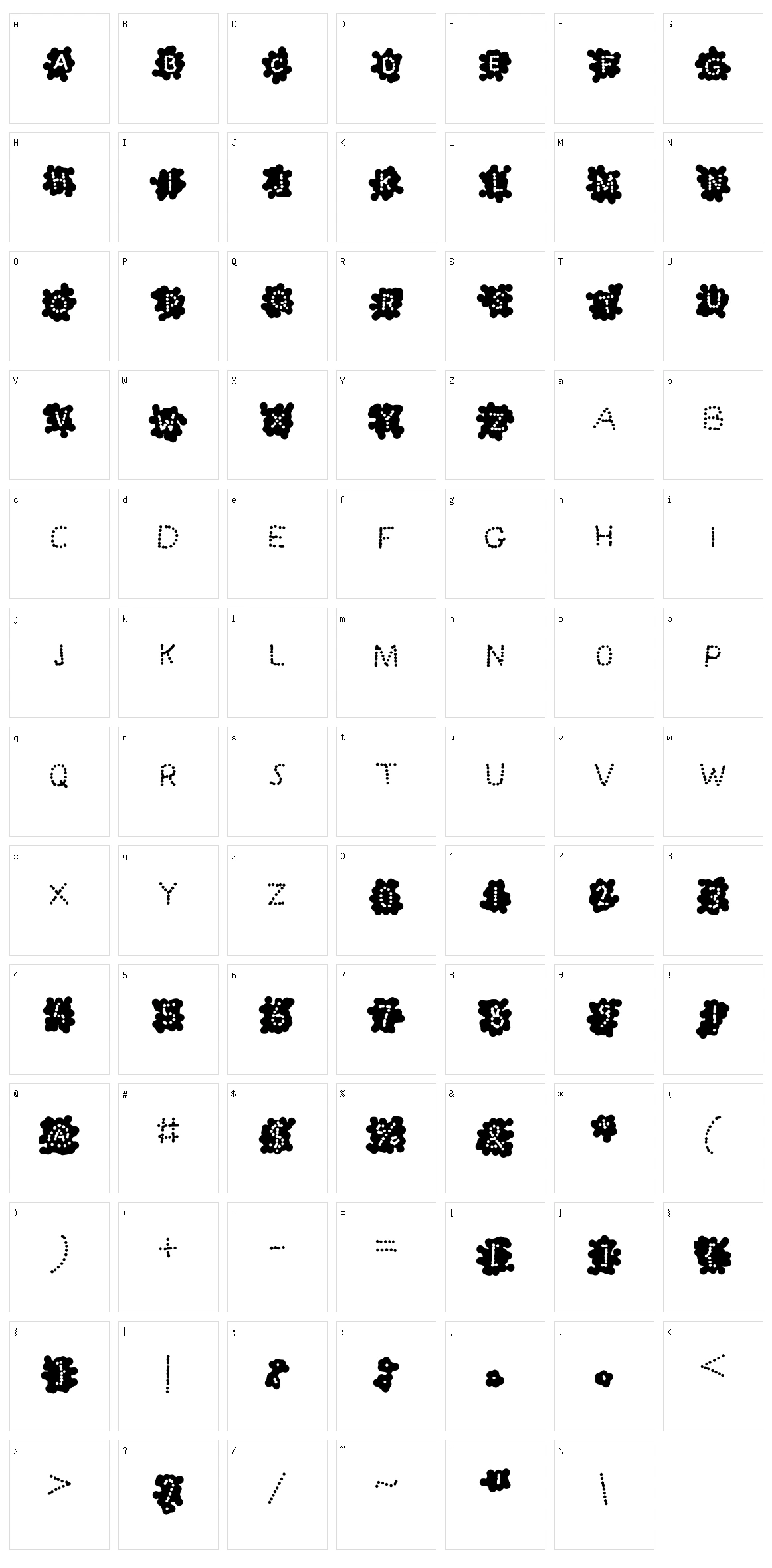 Splash Blobs n Dots Character Set