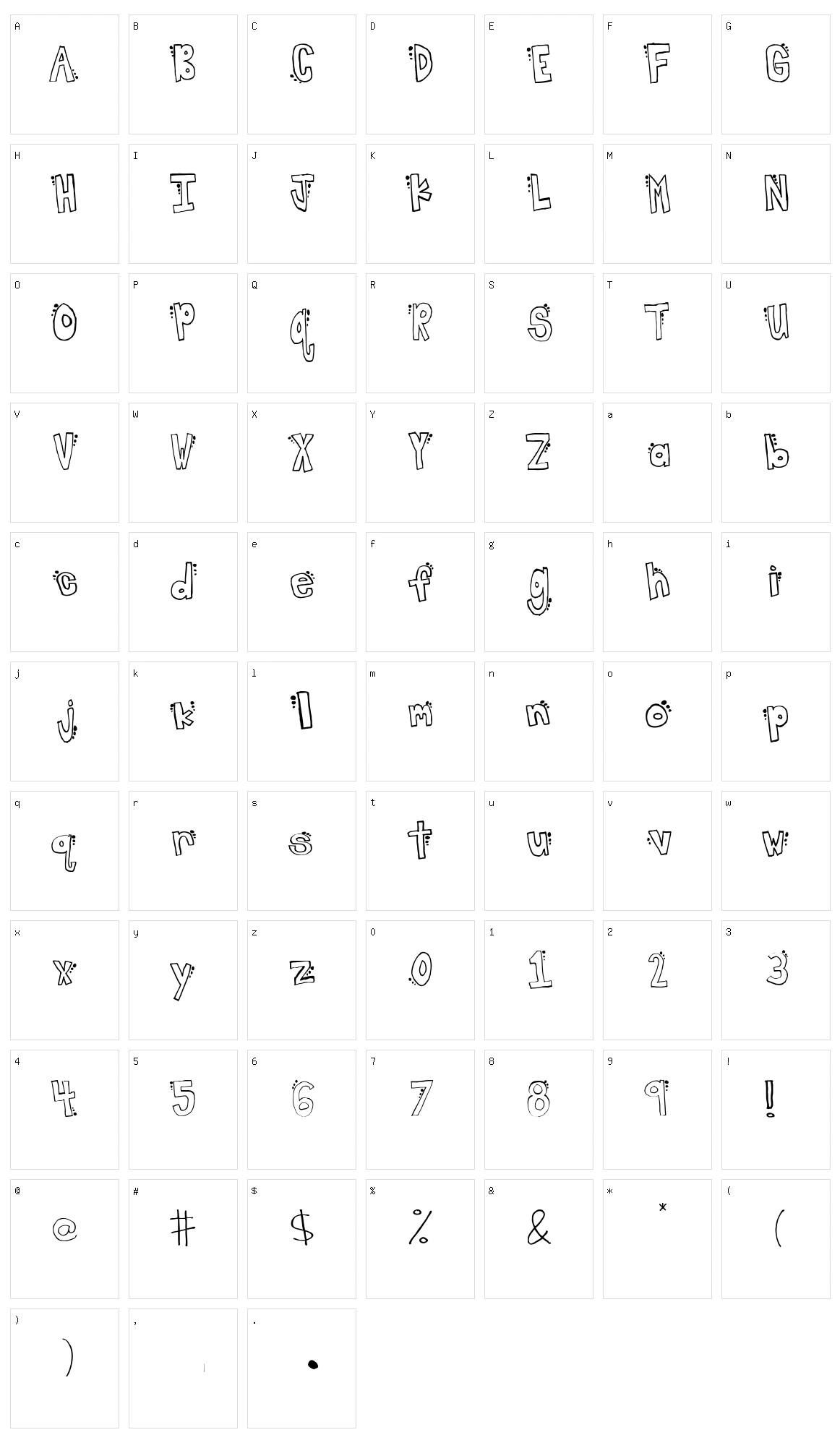 Spotted Dot Character Set