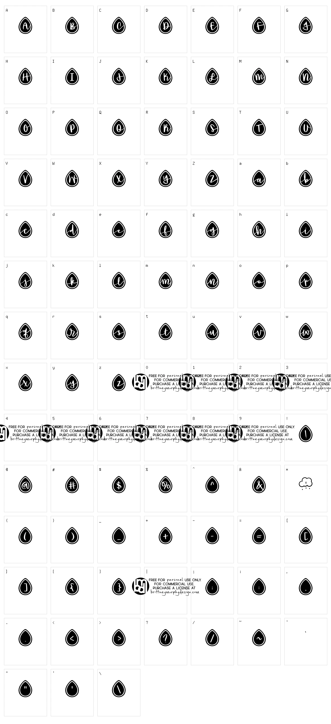 Spring Drops Character Set