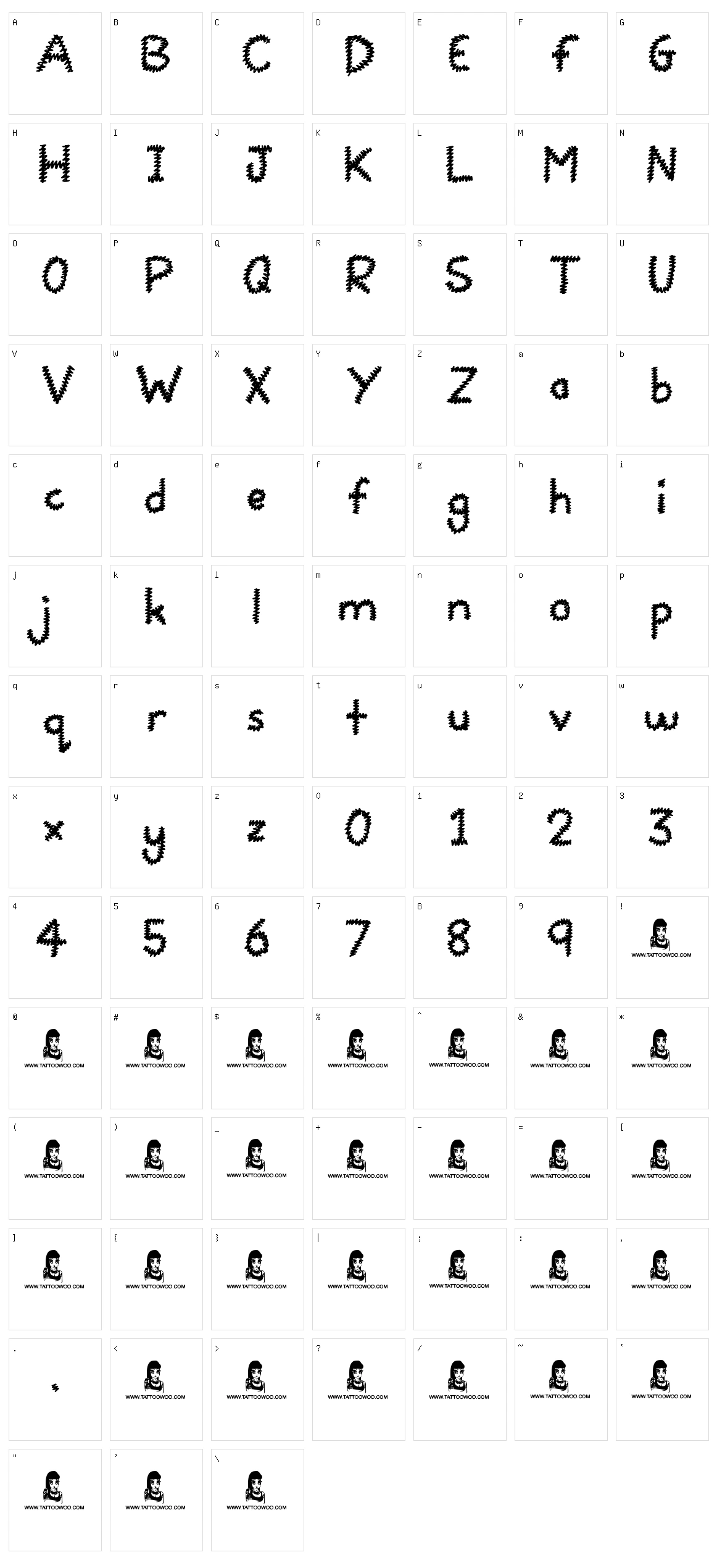 Squiggles Character Set