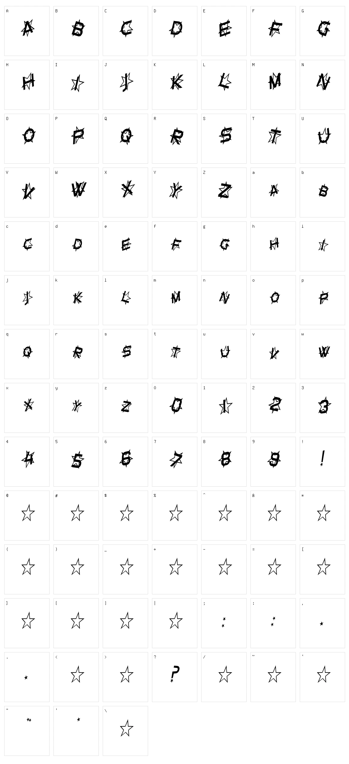 Star Dust Character Set