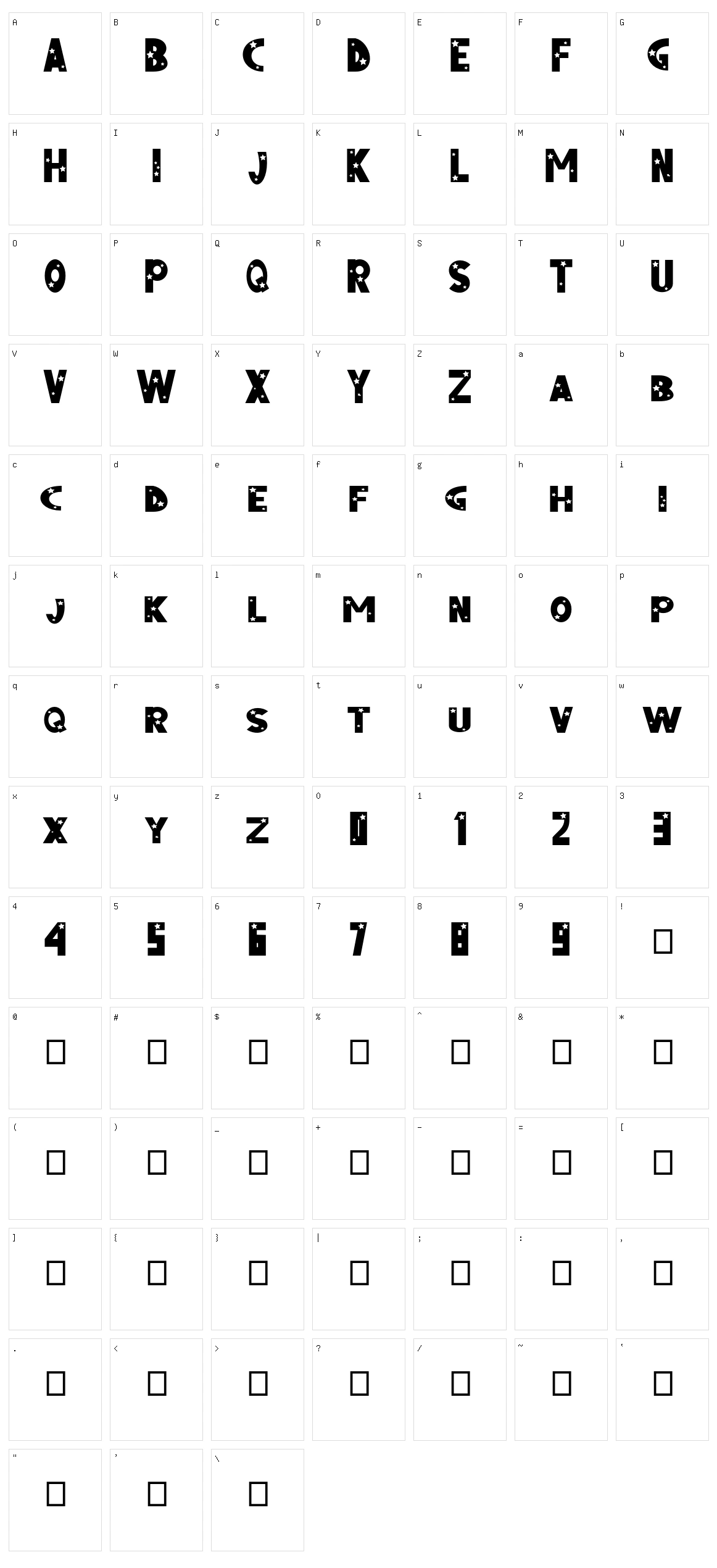 StarBold Character Set