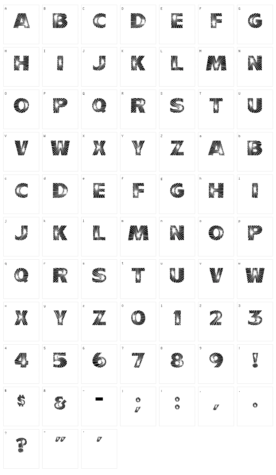 Starbust Character Set
