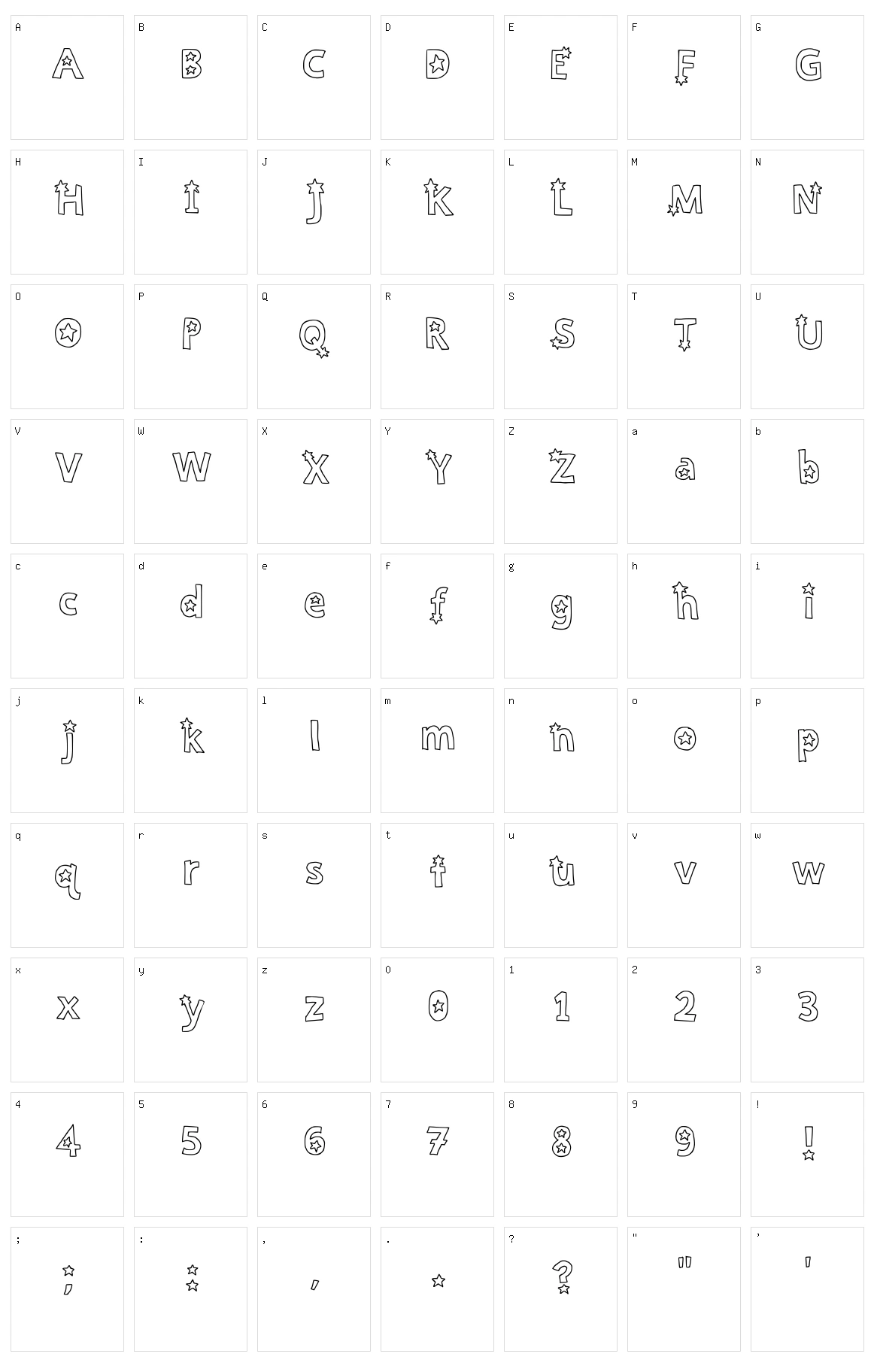 Stars Character Set