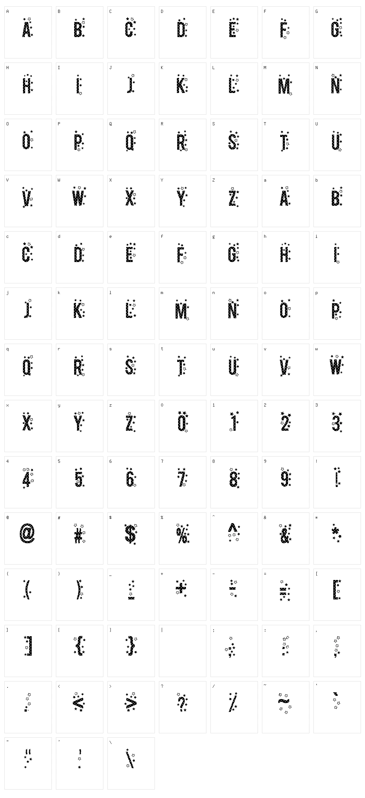 Stars TFB Character Set