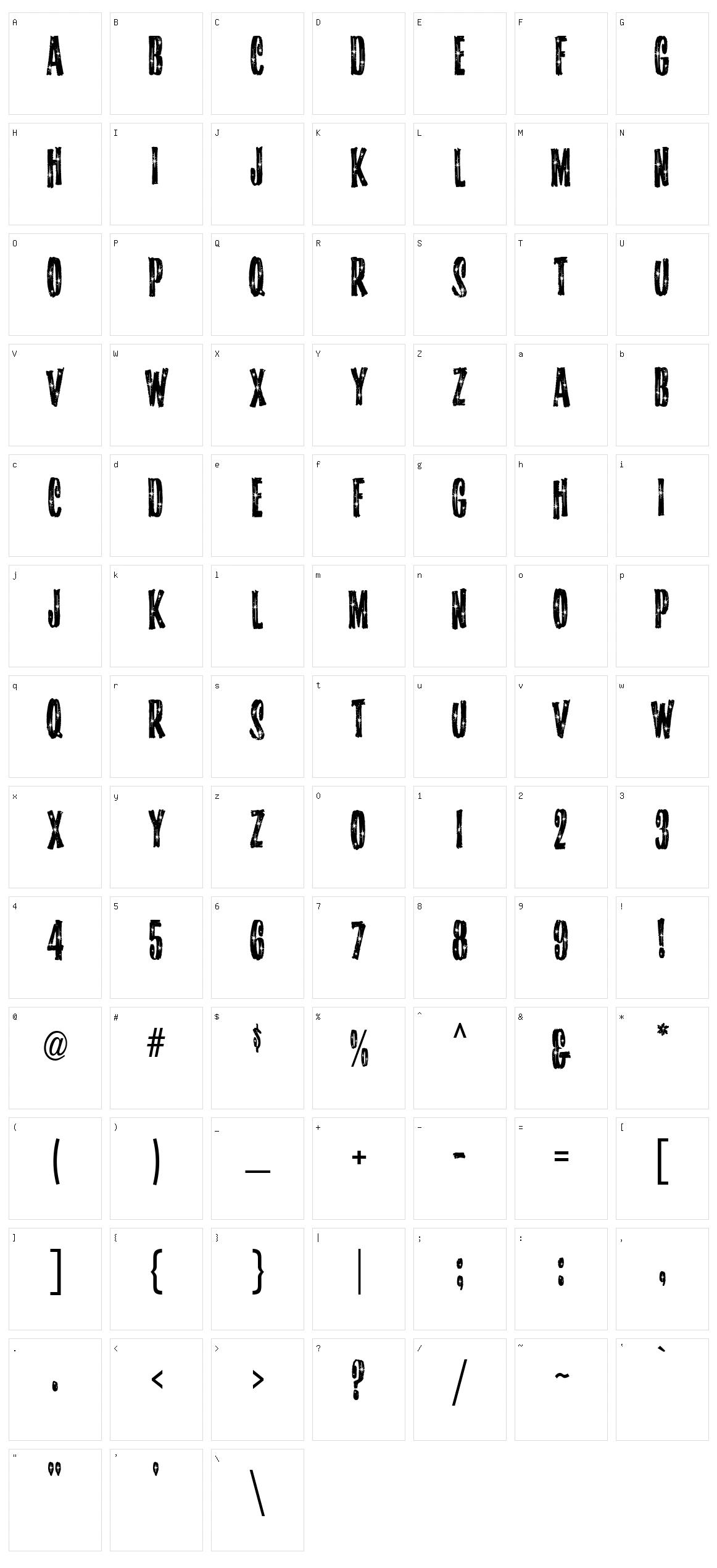 Starshine MF Character Set