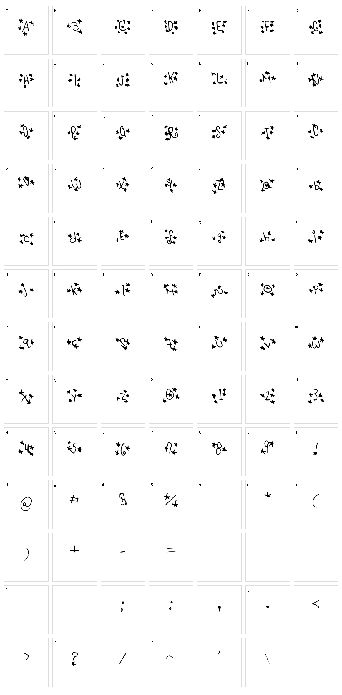 Starstrukk Character Set