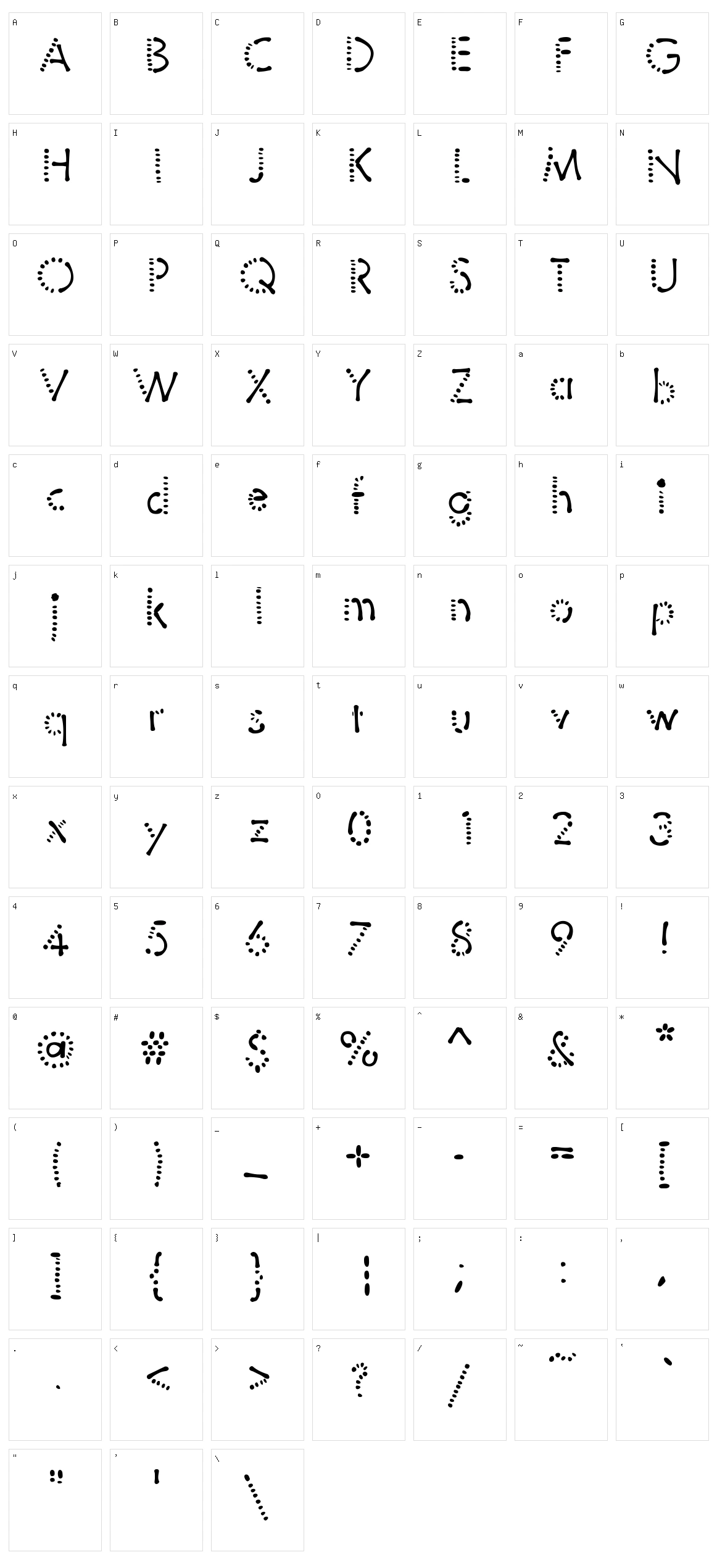 Sticks and Spots Character Set