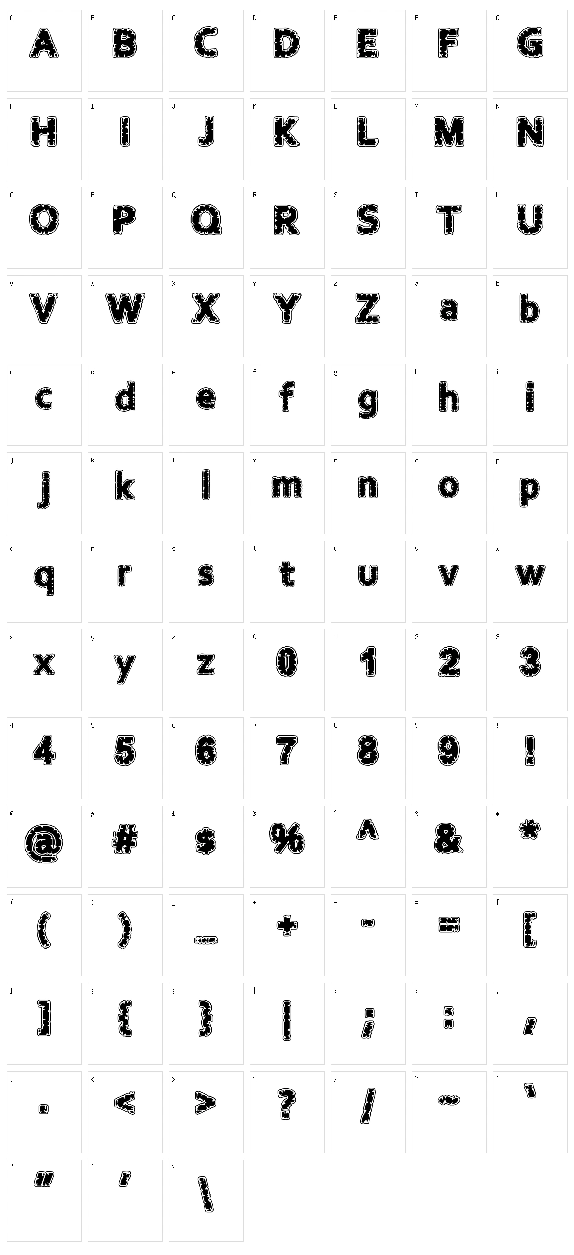Stoned Character Set